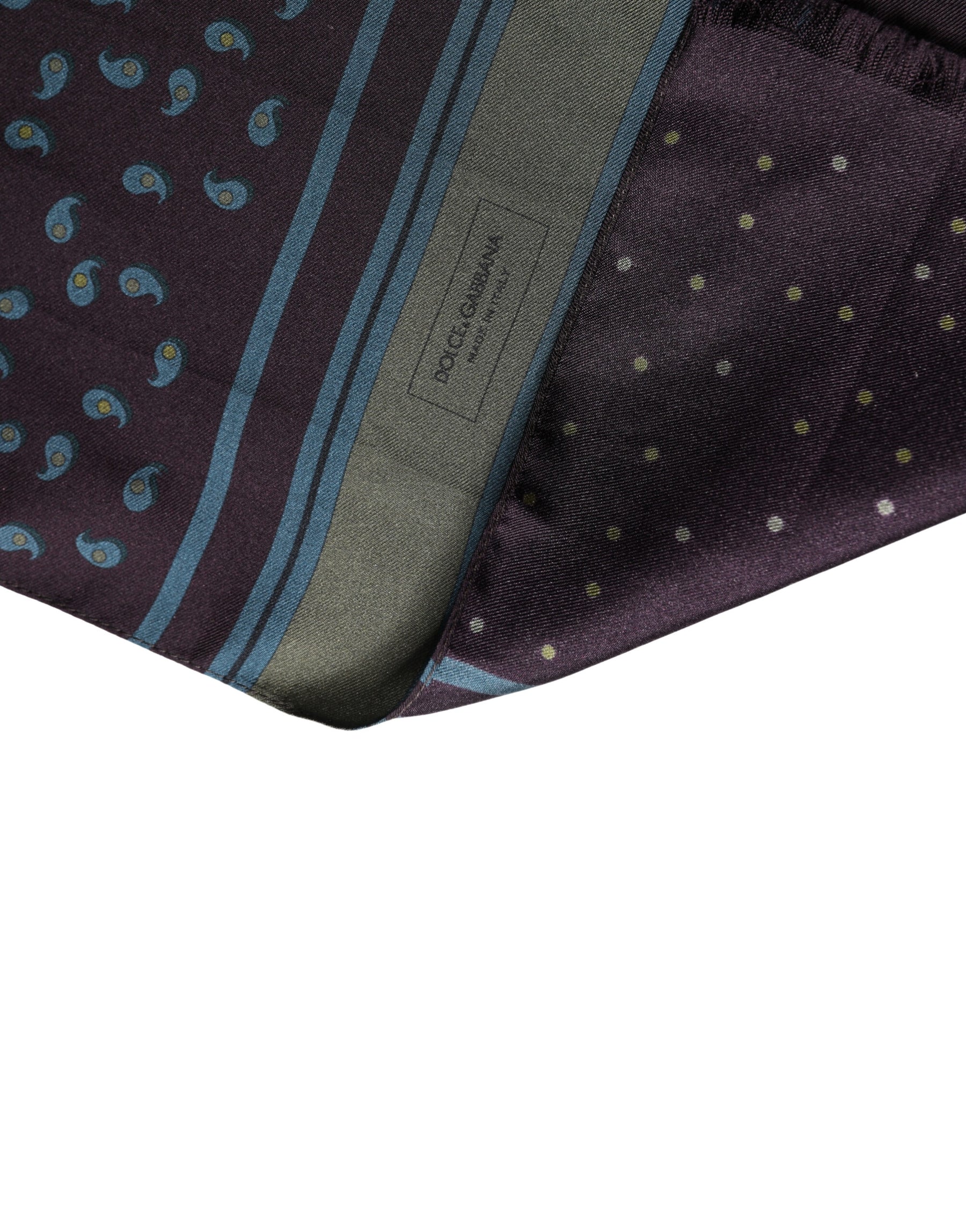 Dolce & Gabbana Men Scarf Maroon Patterned Silk Neck Foulard 132cm x 33cm | Regal Royce