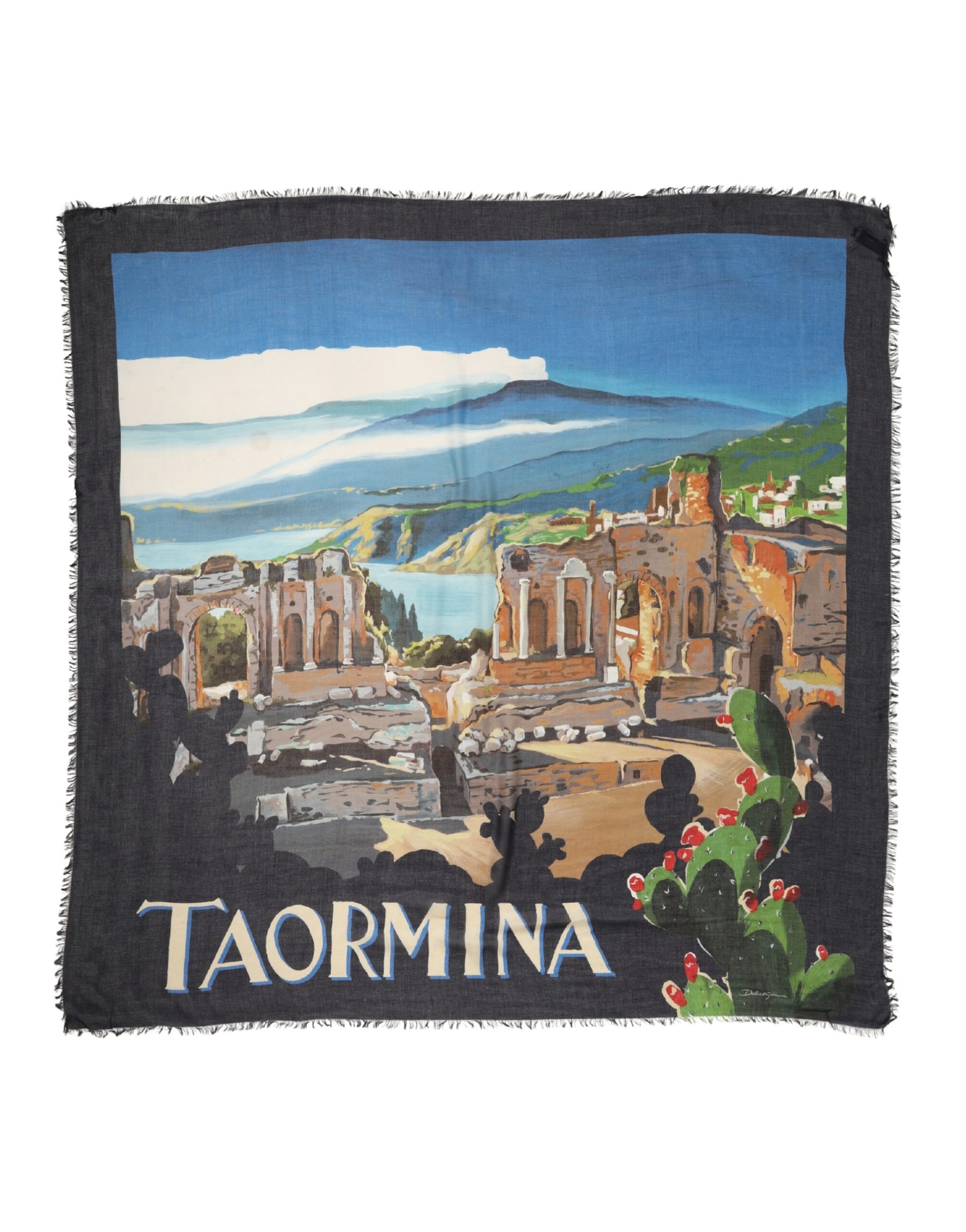 Dolce & Gabbana Multicolor Taormina Modal Shawl 130cm x 130cm  Men Scarf | Regal Royce