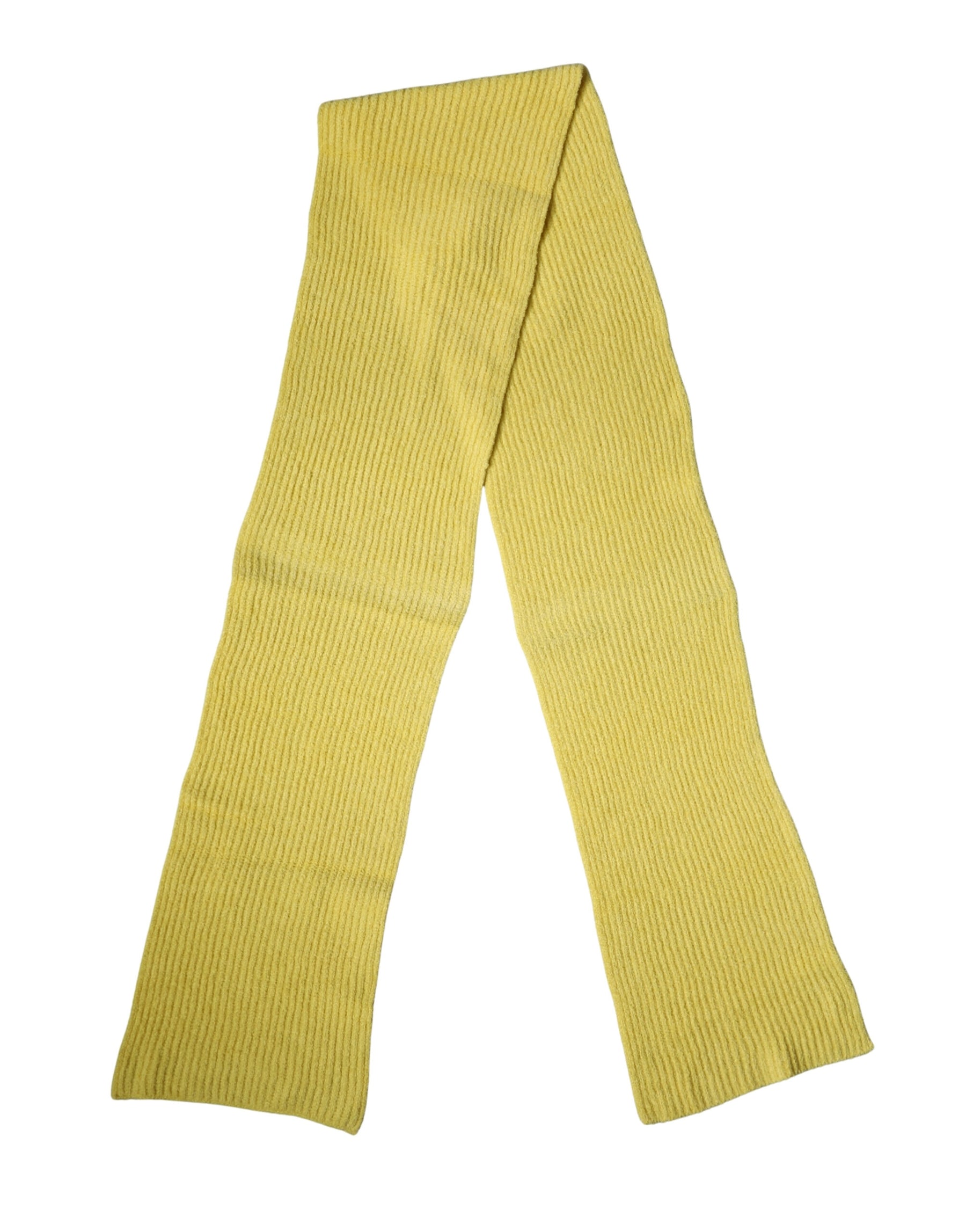 Dolce & Gabbana Yellow Cotton Knitted Neck Foulard 270cm x 31cm  Men Scarf | Regal Royce