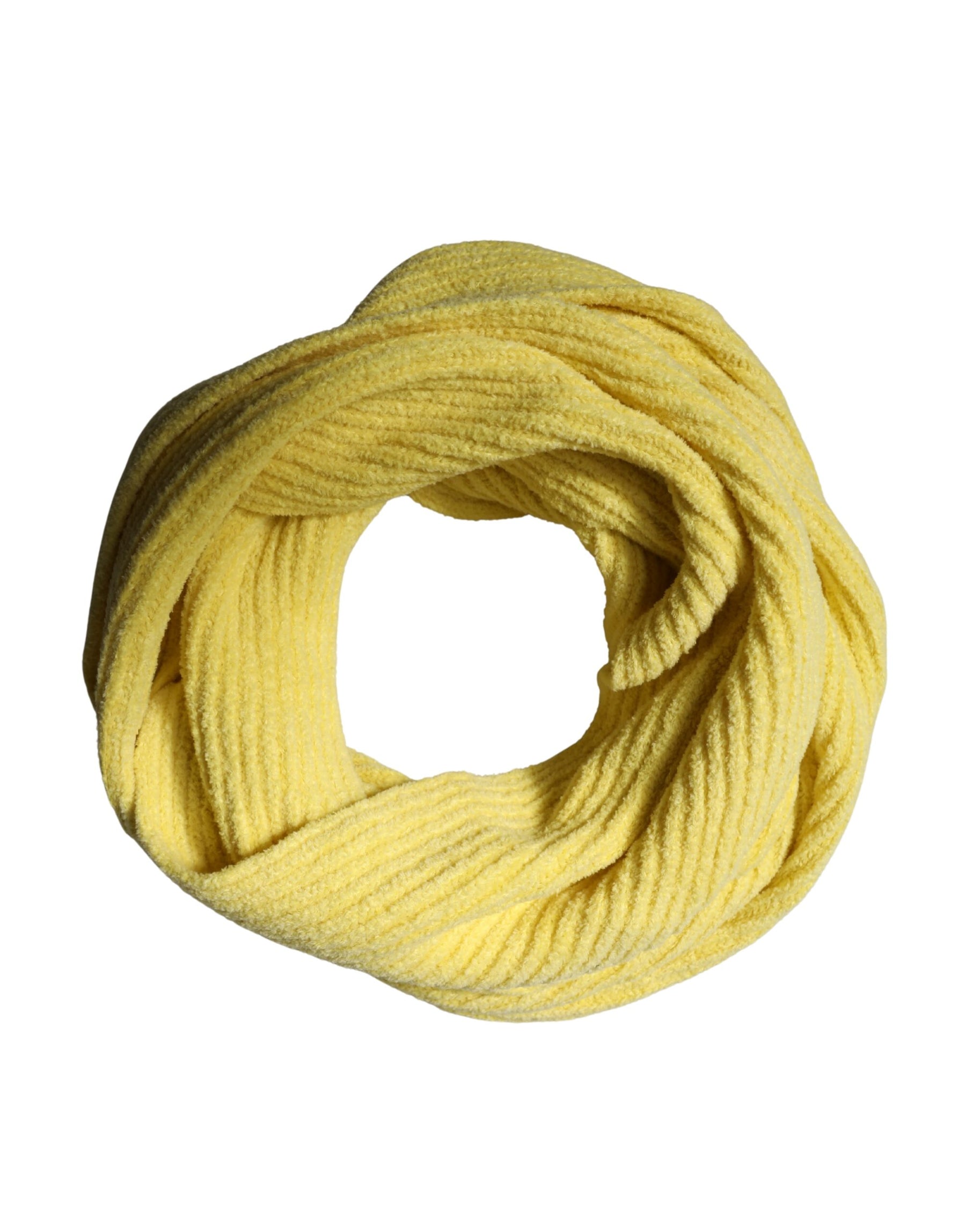 Dolce & Gabbana Yellow Cotton Knitted Neck Foulard 270cm x 31cm  Men Scarf | Regal Royce