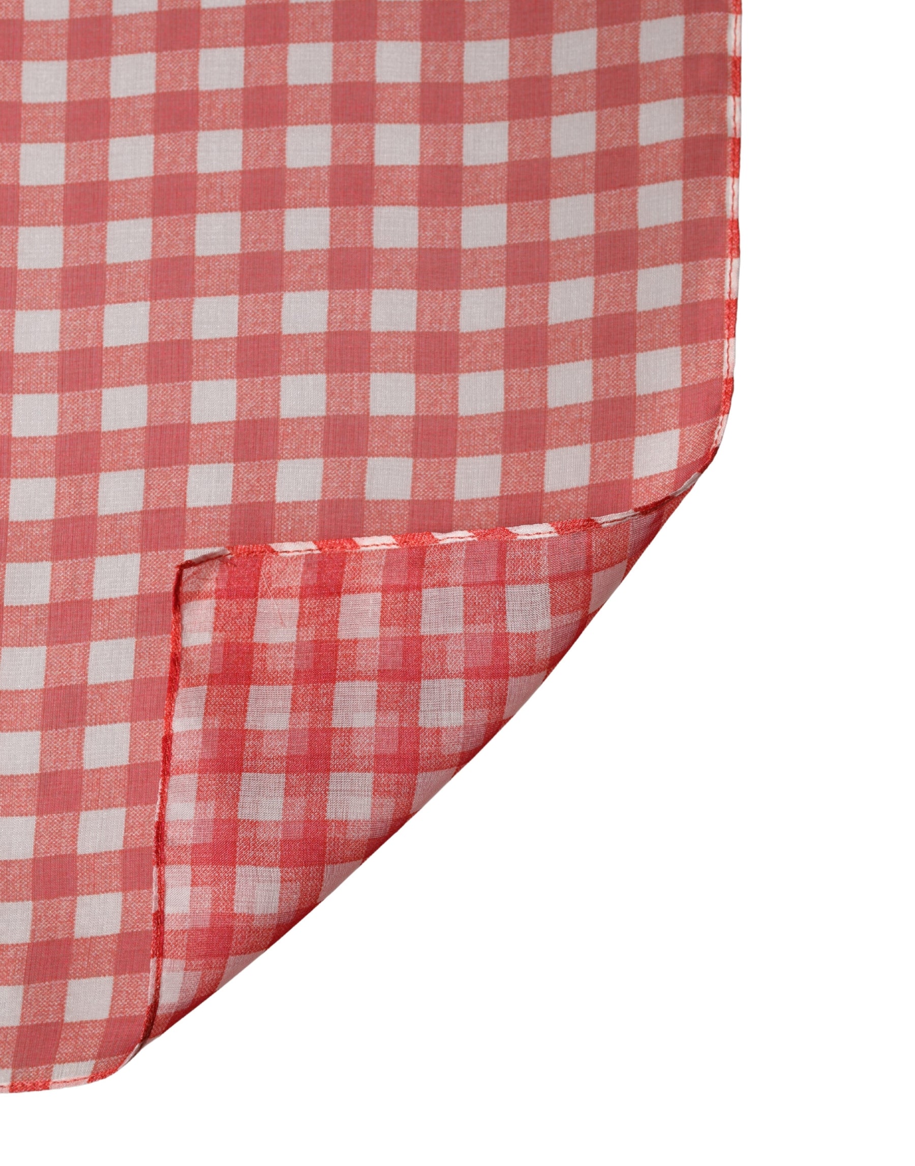 Dolce & Gabbana White Red Check Silk Wrap Foulard 140cm x 136cm Scarf | Regal Royce