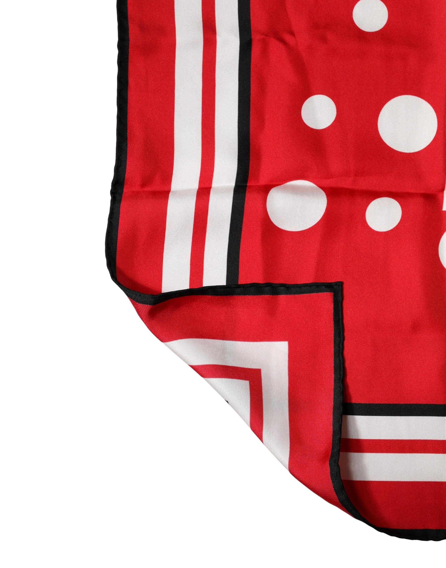 Dolce & Gabbana Red White Polka Dot Square Foulard 90cm x 88cm Scarf | Regal Royce