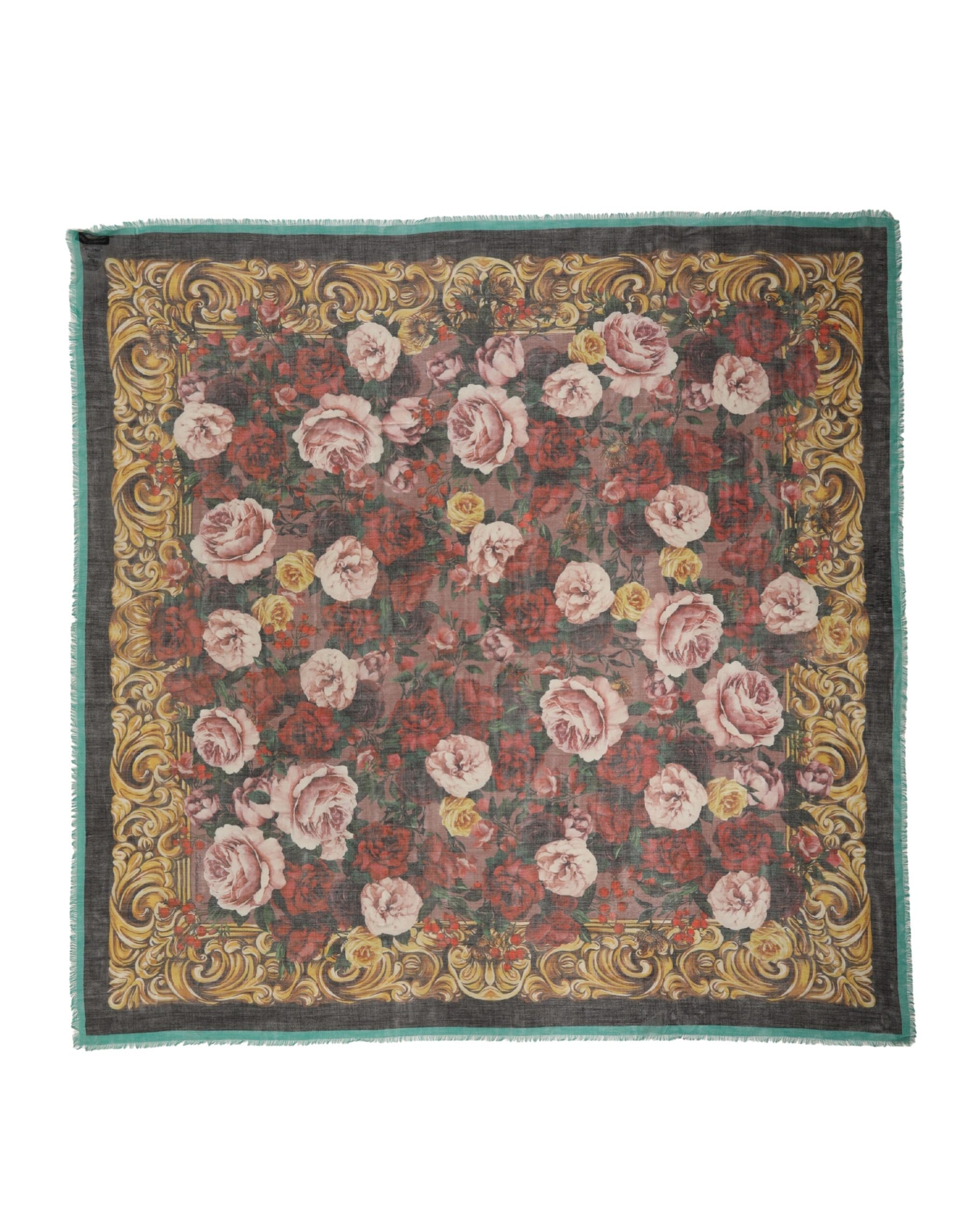 Dolce & Gabbana Multicolor Floral Cashmere Square Stole  Scarf | Regal Royce
