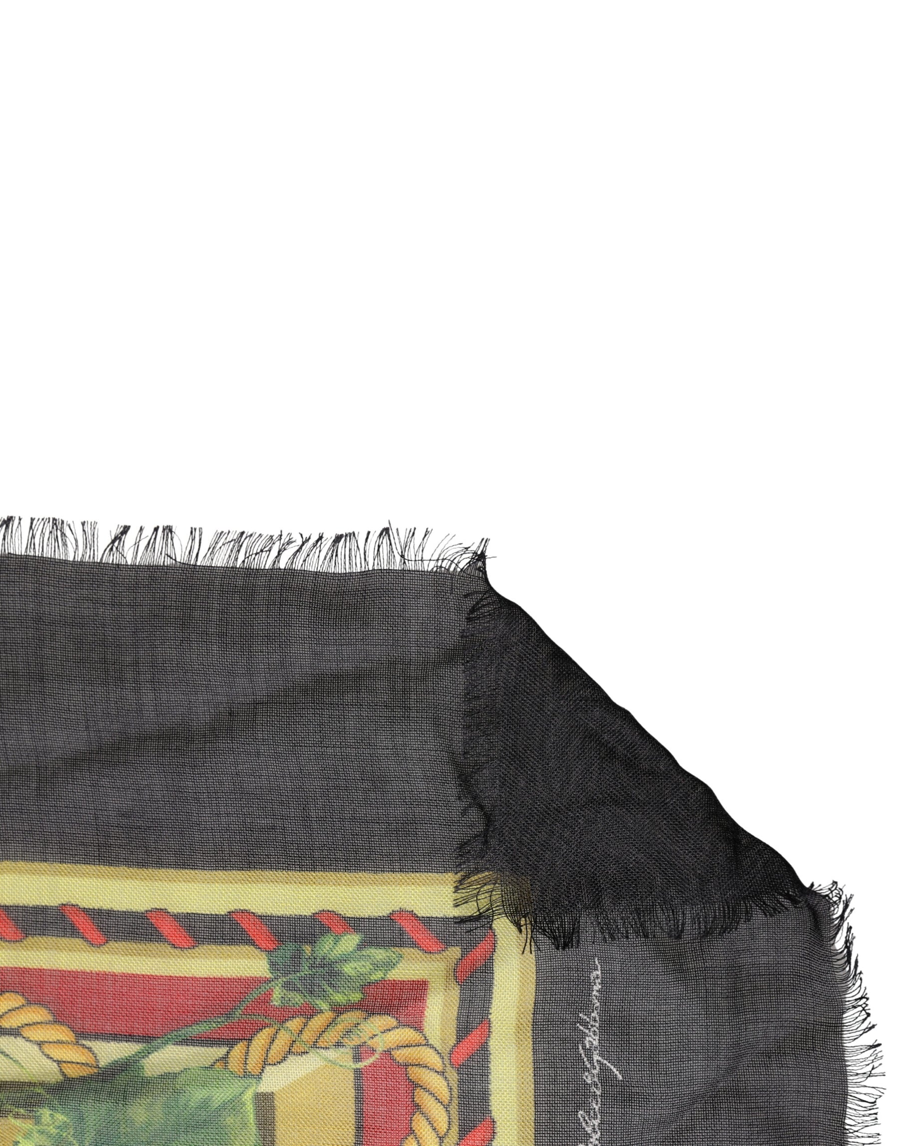 Dolce & Gabbana Multicolor Pumpkin Cashmere Stole 137cm x 133cm  Scarf | Regal Royce