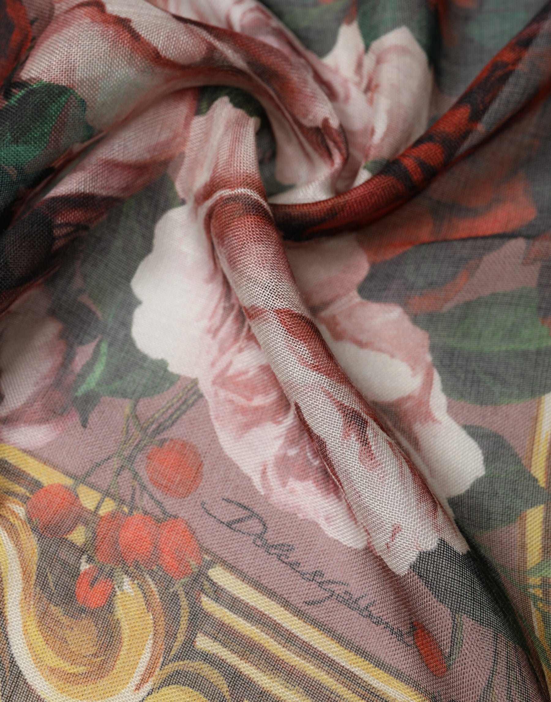 Dolce & Gabbana Multicolor Floral Cashmere Square Stole 134cmx134cm Scarf | Regal Royce