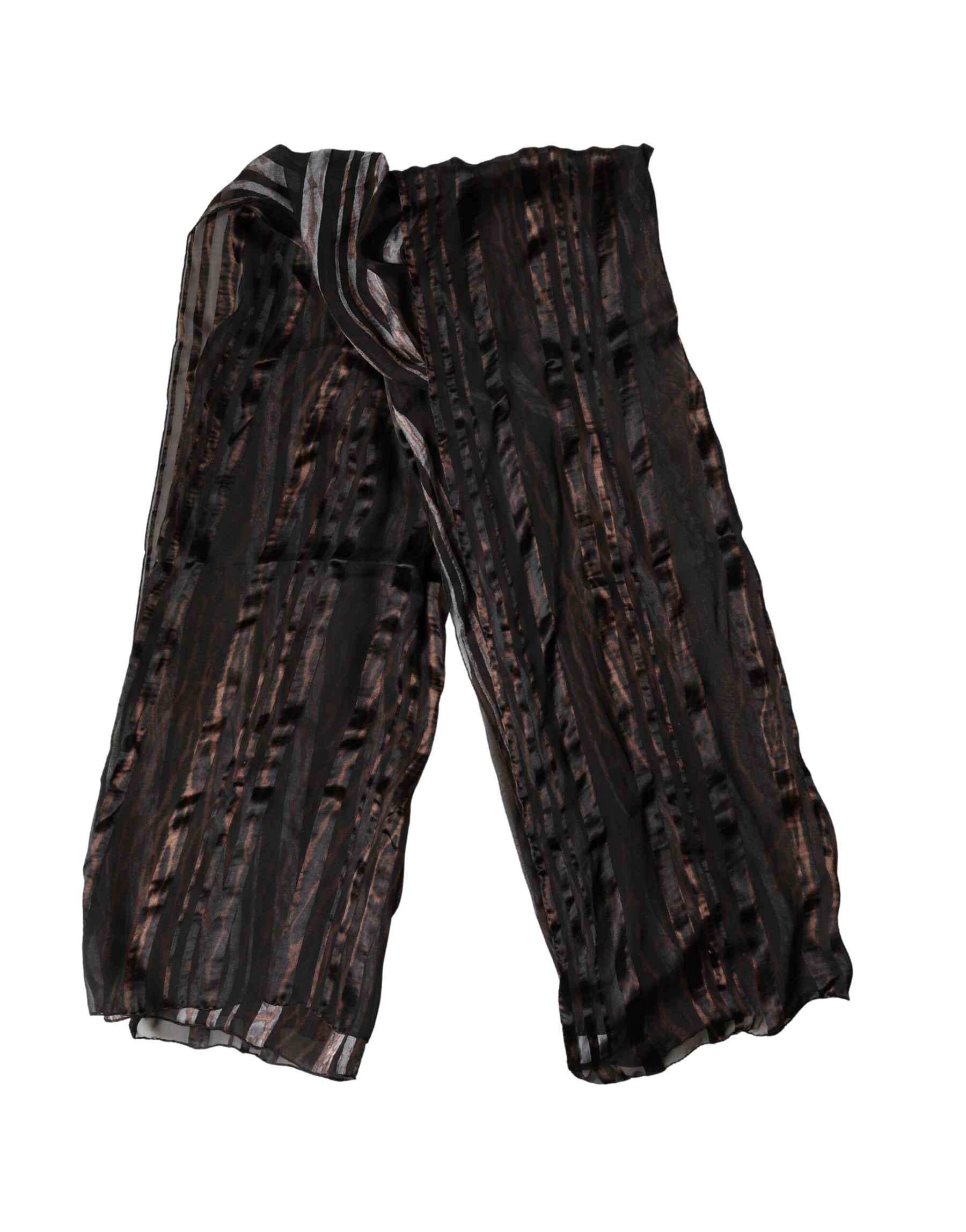Dolce & Gabbana Black Stripes Silk Wrap Shawl Stole 193cm x 131cm Scarf | Regal Royce