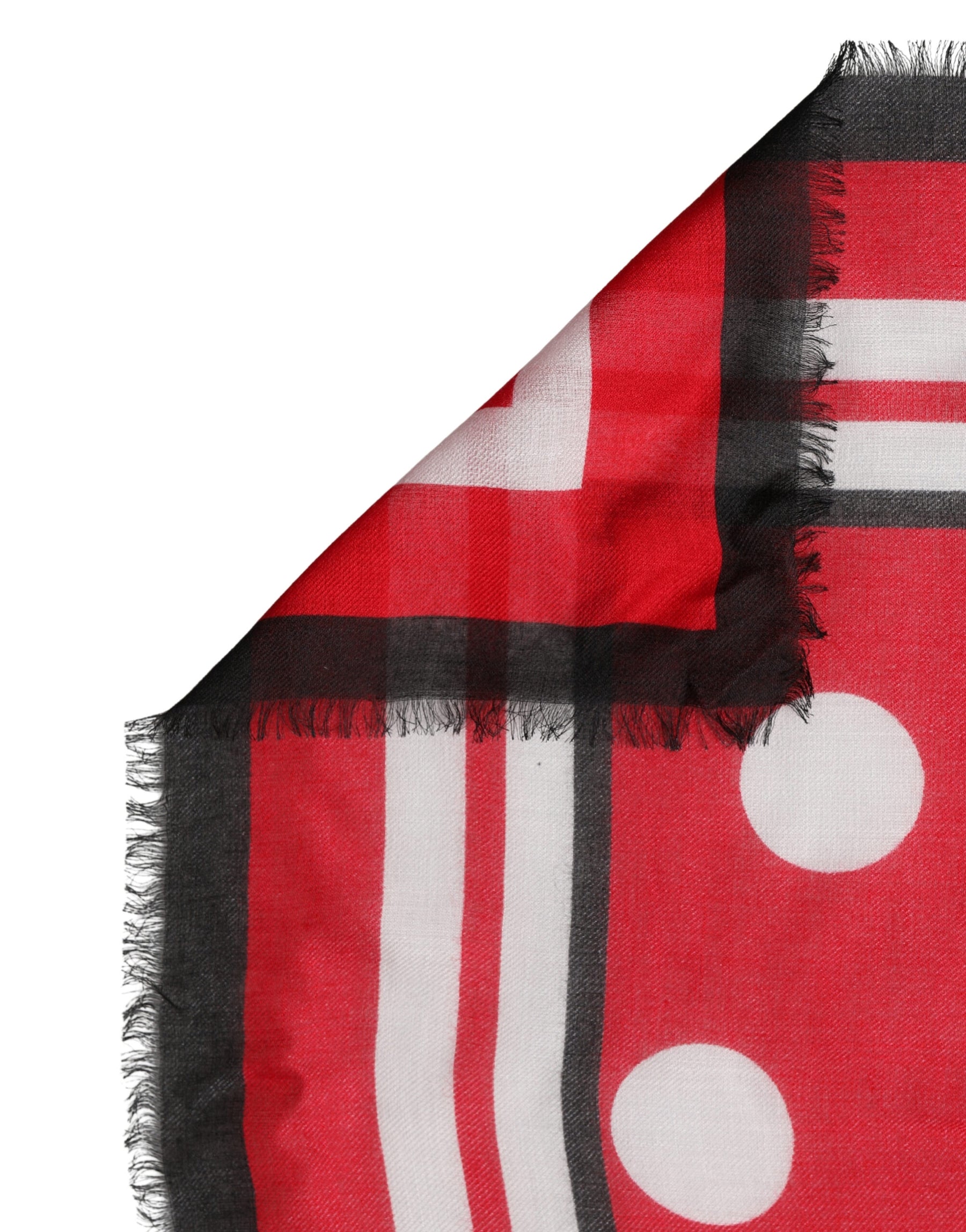 Dolce & Gabbana Red Polka Dot Print Square Stole 137cm x 134.5cm  Scarf | Regal Royce