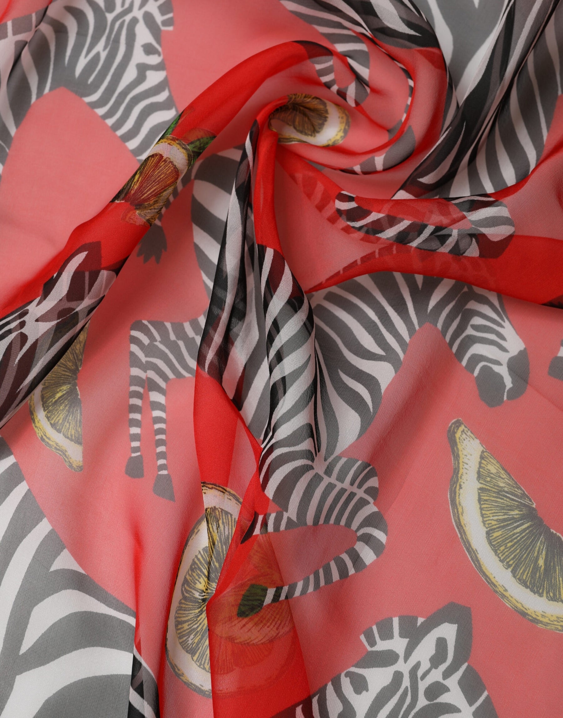 Dolce & Gabbana Red Zebra Print Silk Wrap Shawl Stole 200cm x 132cm Scarf | Regal Royce