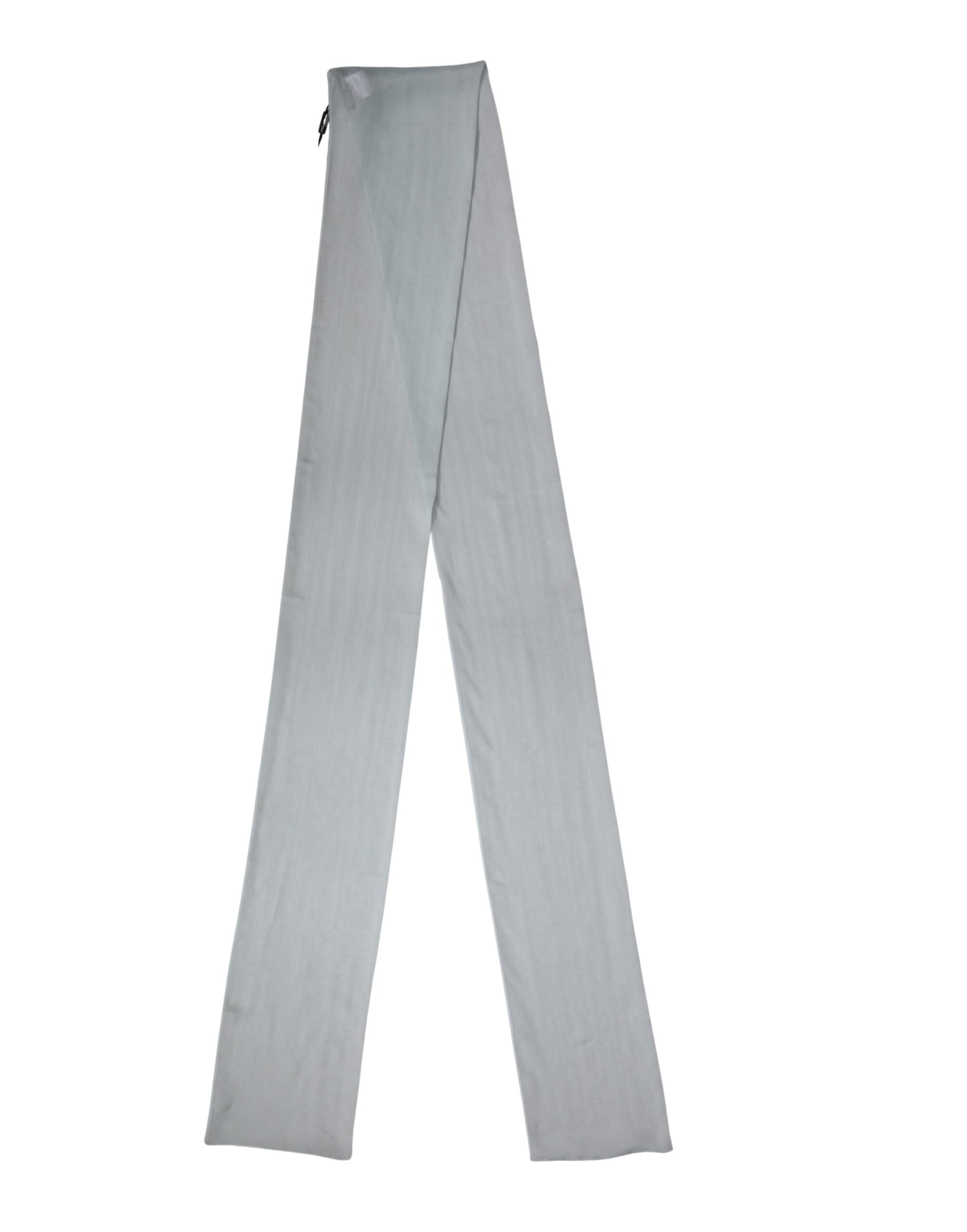 Dolce & Gabbana Light Blue Silk Sash Wrap Foulard 294.5cm x 19cm Scarf | Regal Royce