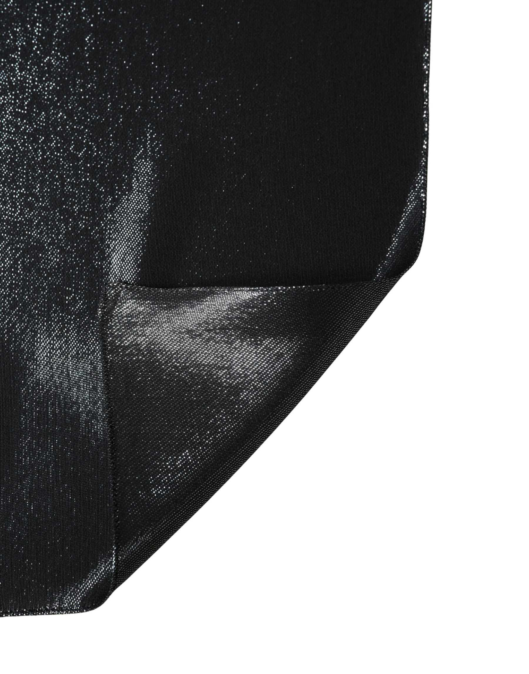Dolce & Gabbana Black Silk Lurex Foulard Wrap Shawl 119cm x 117.5cm  Scarf | Regal Royce