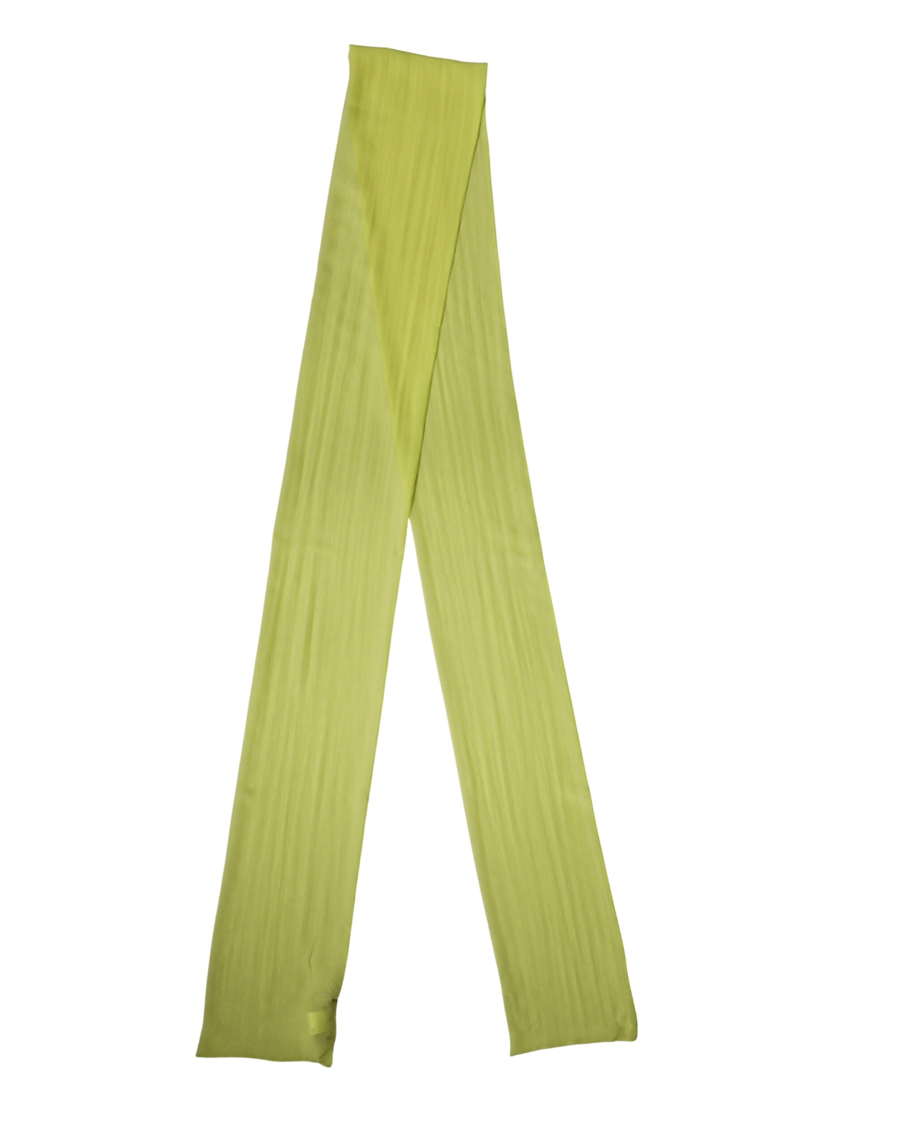 Dolce & Gabbana Yellow Green Silk Sash Foulard Stole 292cm x 19cm Scarf | Regal Royce