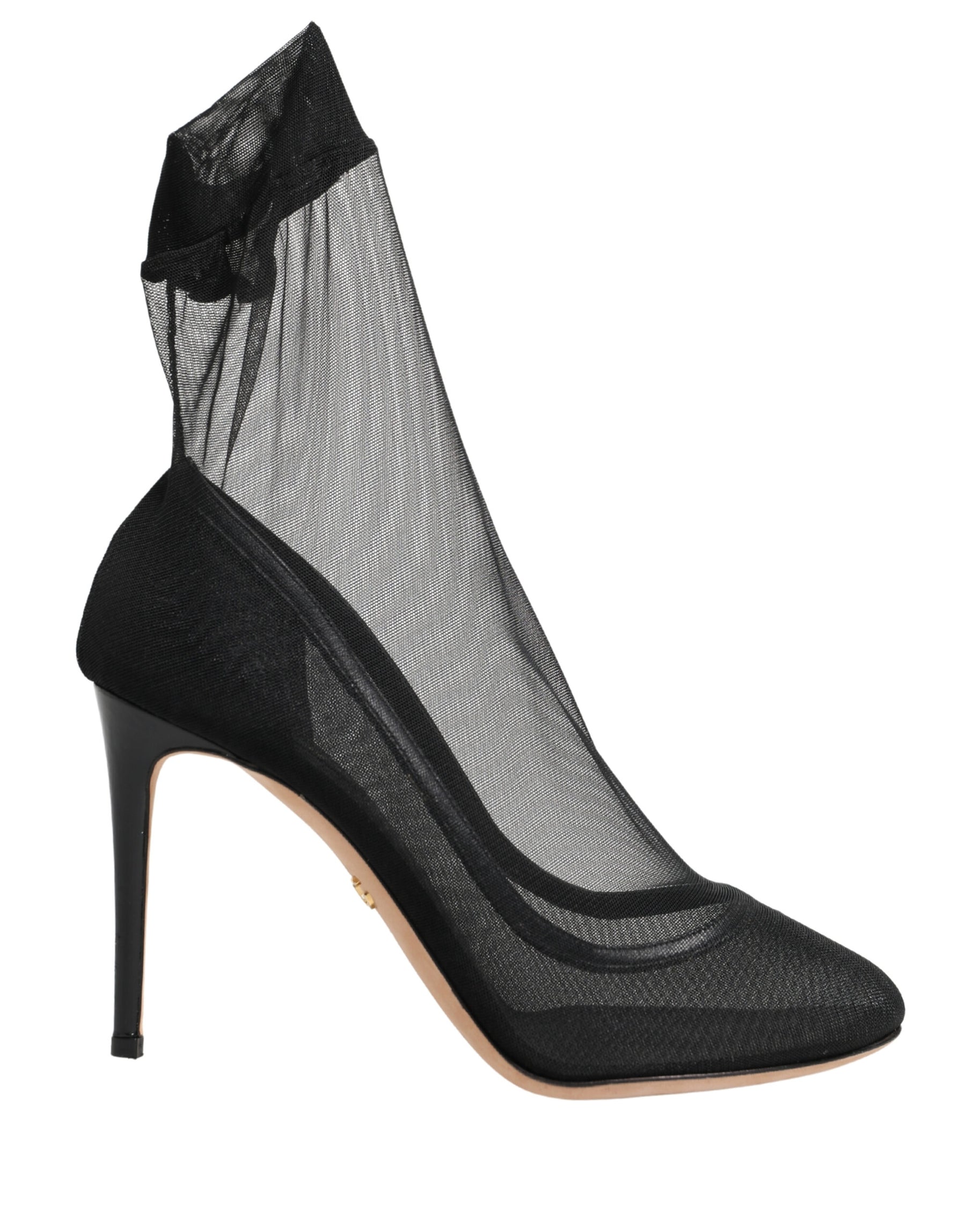 Dolce & Gabbana Black Nylon Stretch Mesh Sock Boots Shoes | Regal Royce