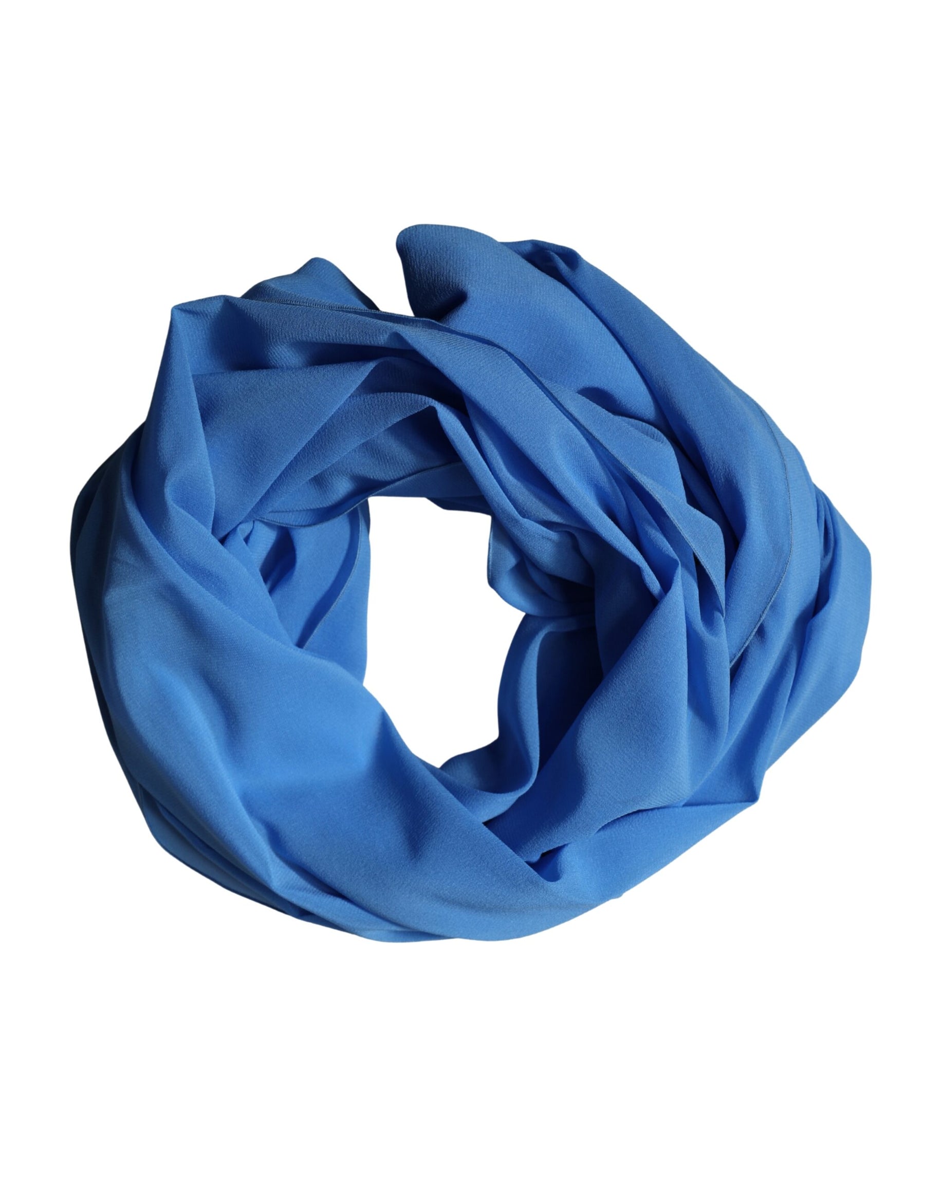 Dolce & Gabbana Blue Silk Neck Wrap Shawl Stole 200cm x 64cm Scarf | Regal Royce