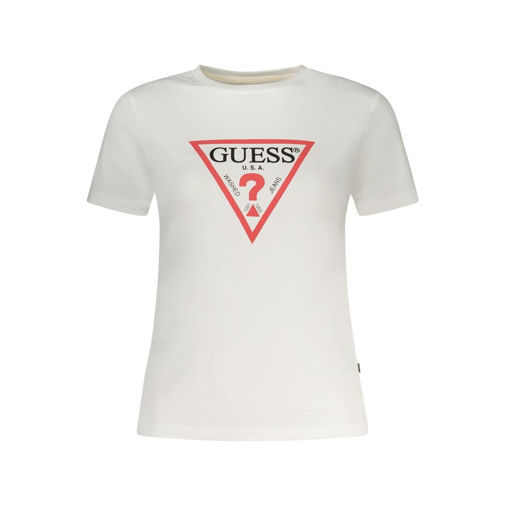 Guess Jeans White Organic Cotton Women T-Shirt | Regal Royce