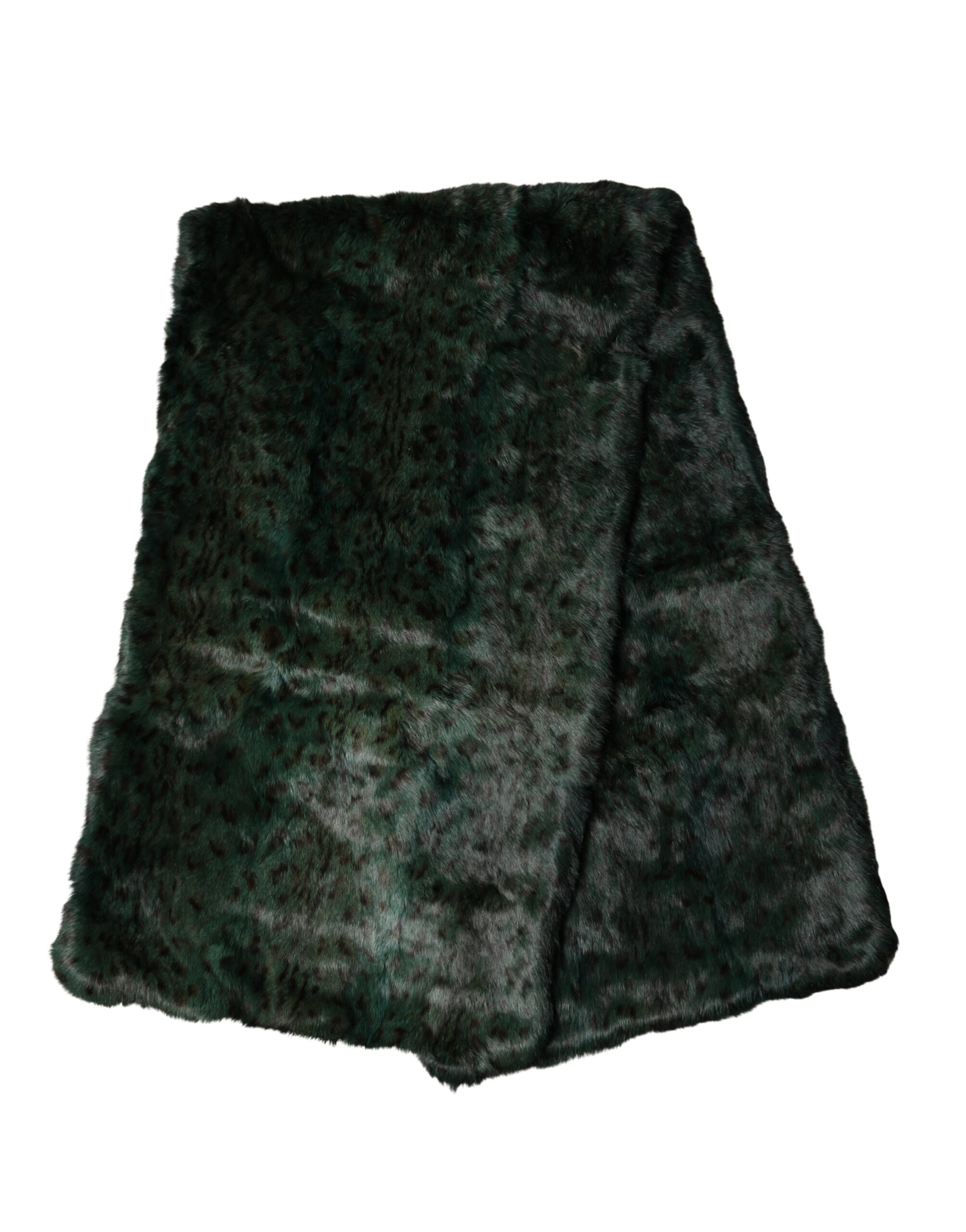 Dolce & Gabbana Black Green Stripe Fur Shawl Neck Wrap 180cm x49cm  Scarf | Regal Royce