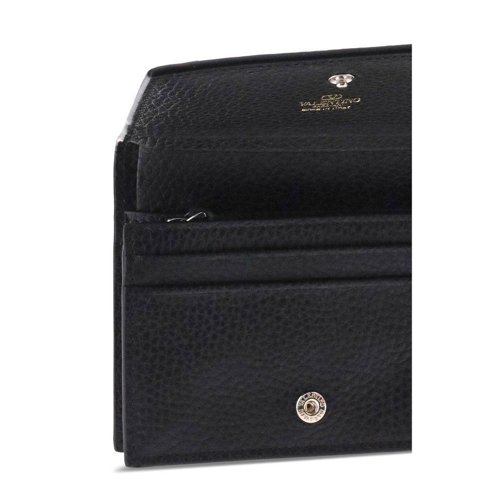 Valentino Garavani Black Calf Leather Bos Taurus Wallet | Regal Royce