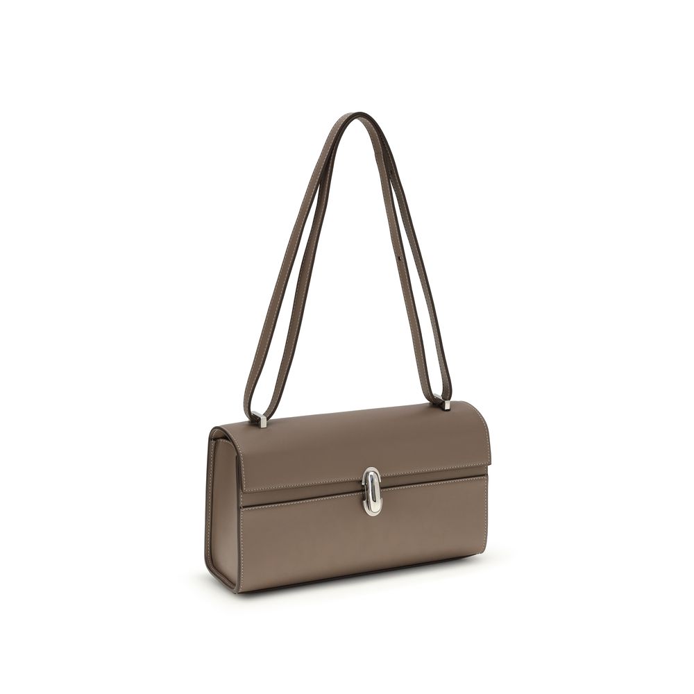 Savette Gray Calf Leather Bos Taurus Shoulder Bag | Regal Royce