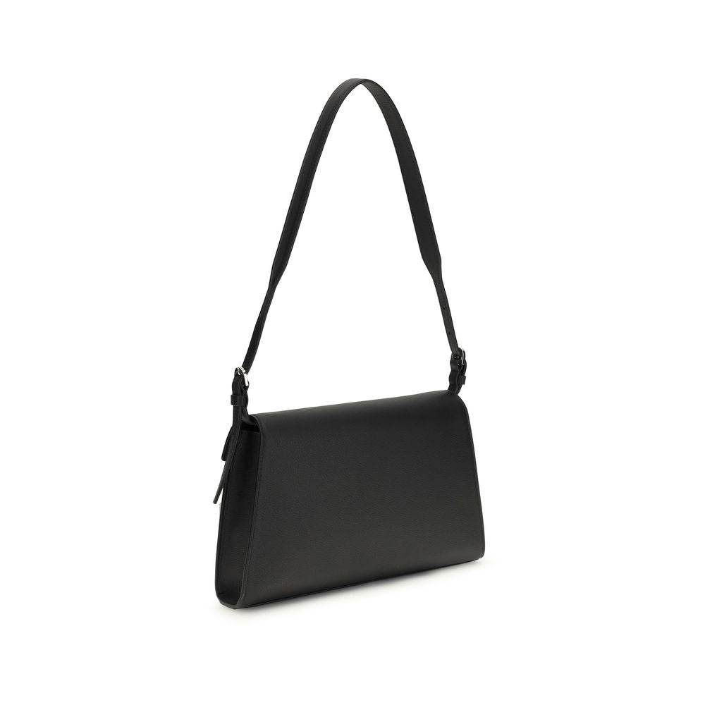 Savette Black Calf Leather Bos Taurus Shoulder Bag | Regal Royce