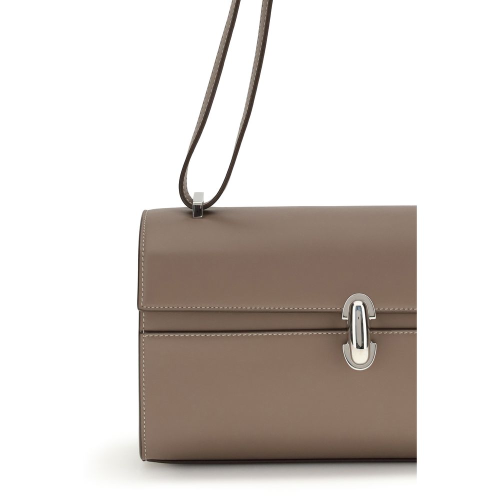 Savette Gray Calf Leather Bos Taurus Shoulder Bag | Regal Royce