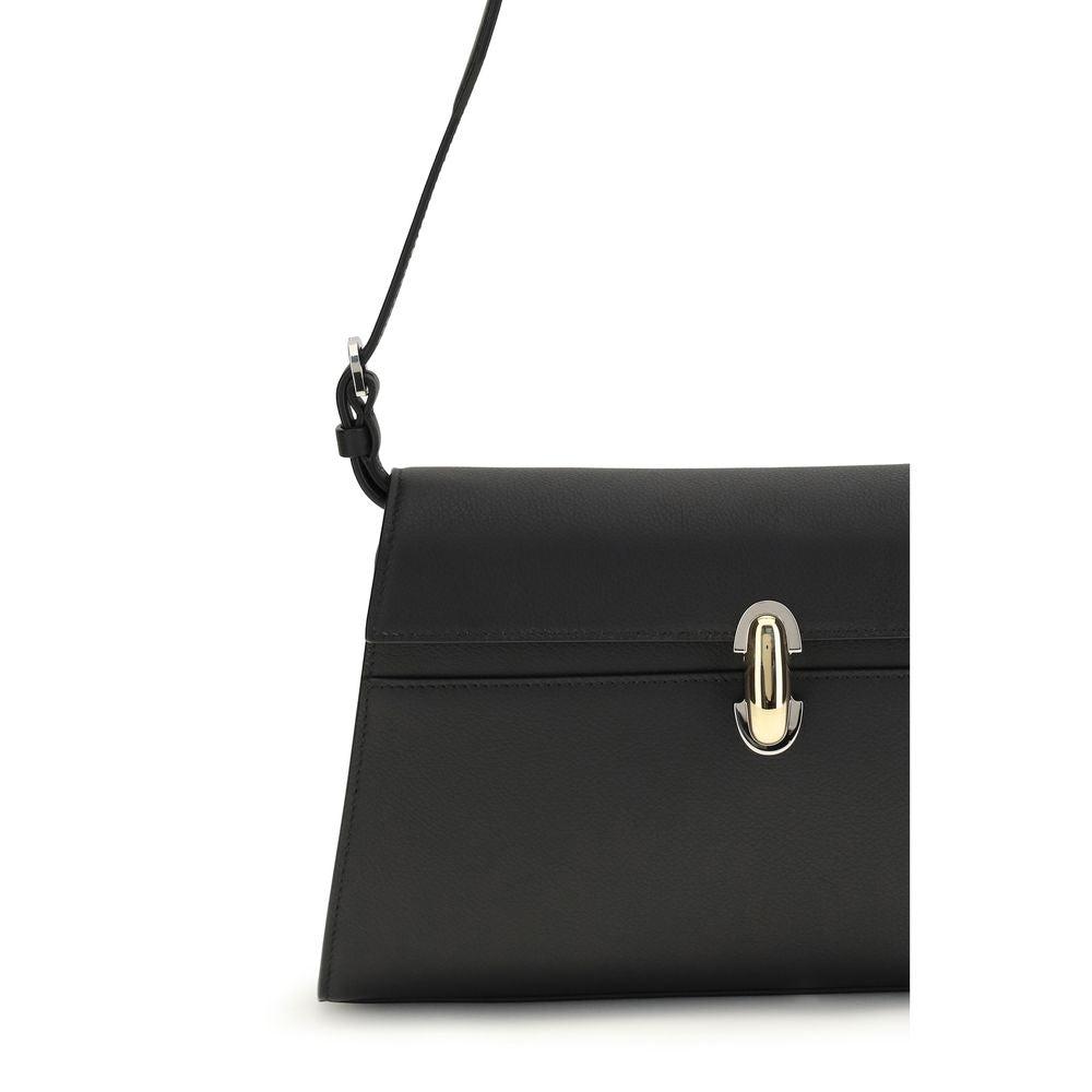 Savette Black Calf Leather Bos Taurus Shoulder Bag | Regal Royce