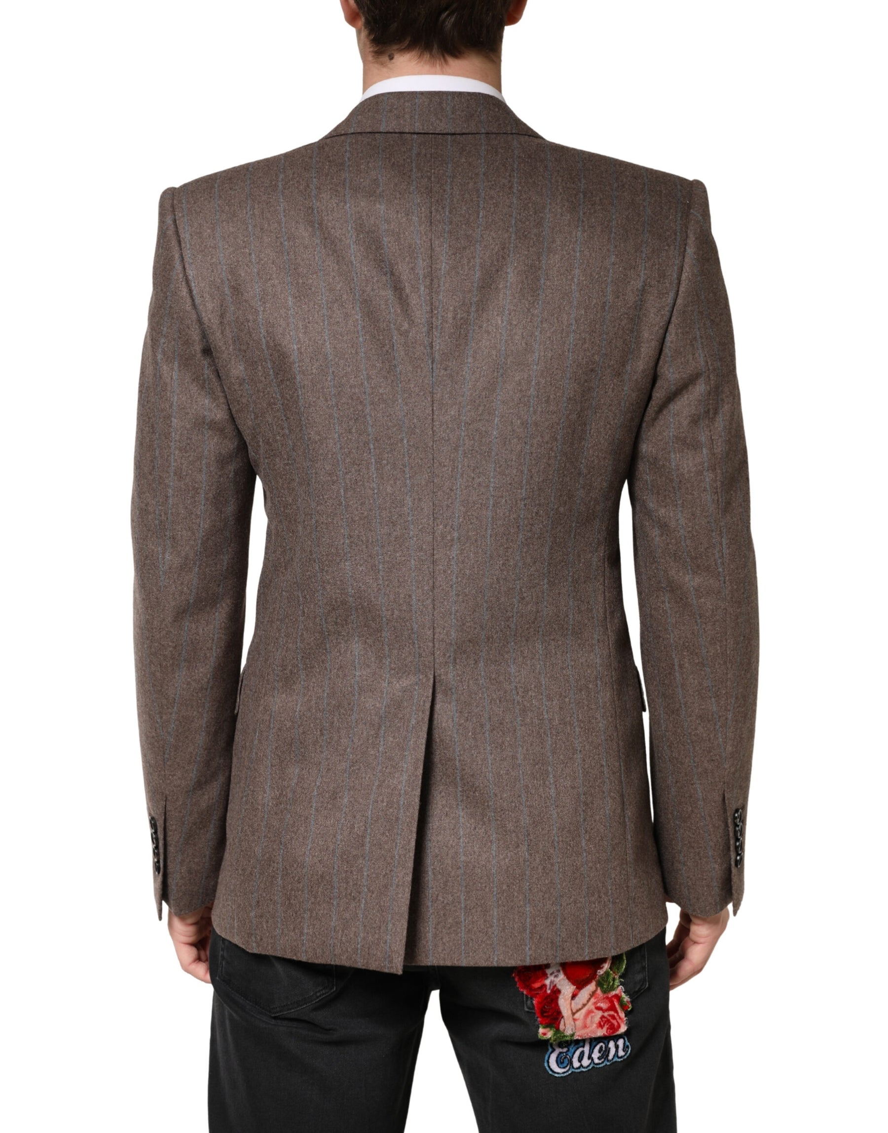Dolce & Gabbana Brown Stripes Single Breasted Blazer | Regal Royce