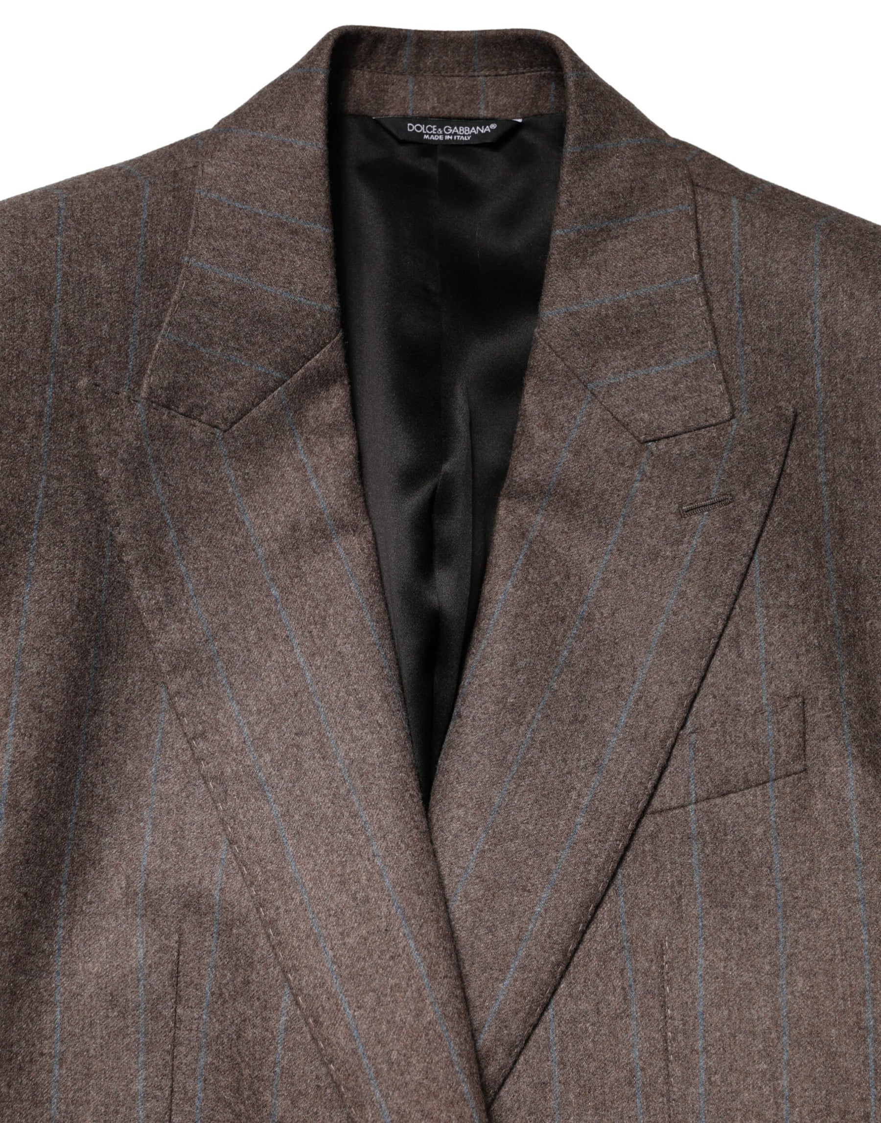 Dolce & Gabbana Brown Stripes Single Breasted Blazer | Regal Royce