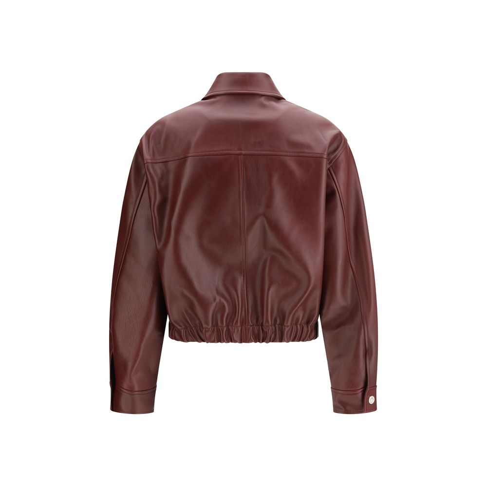Versace Bordeaux Calf Leather Bos Taurus Leather Jacket | Regal Royce