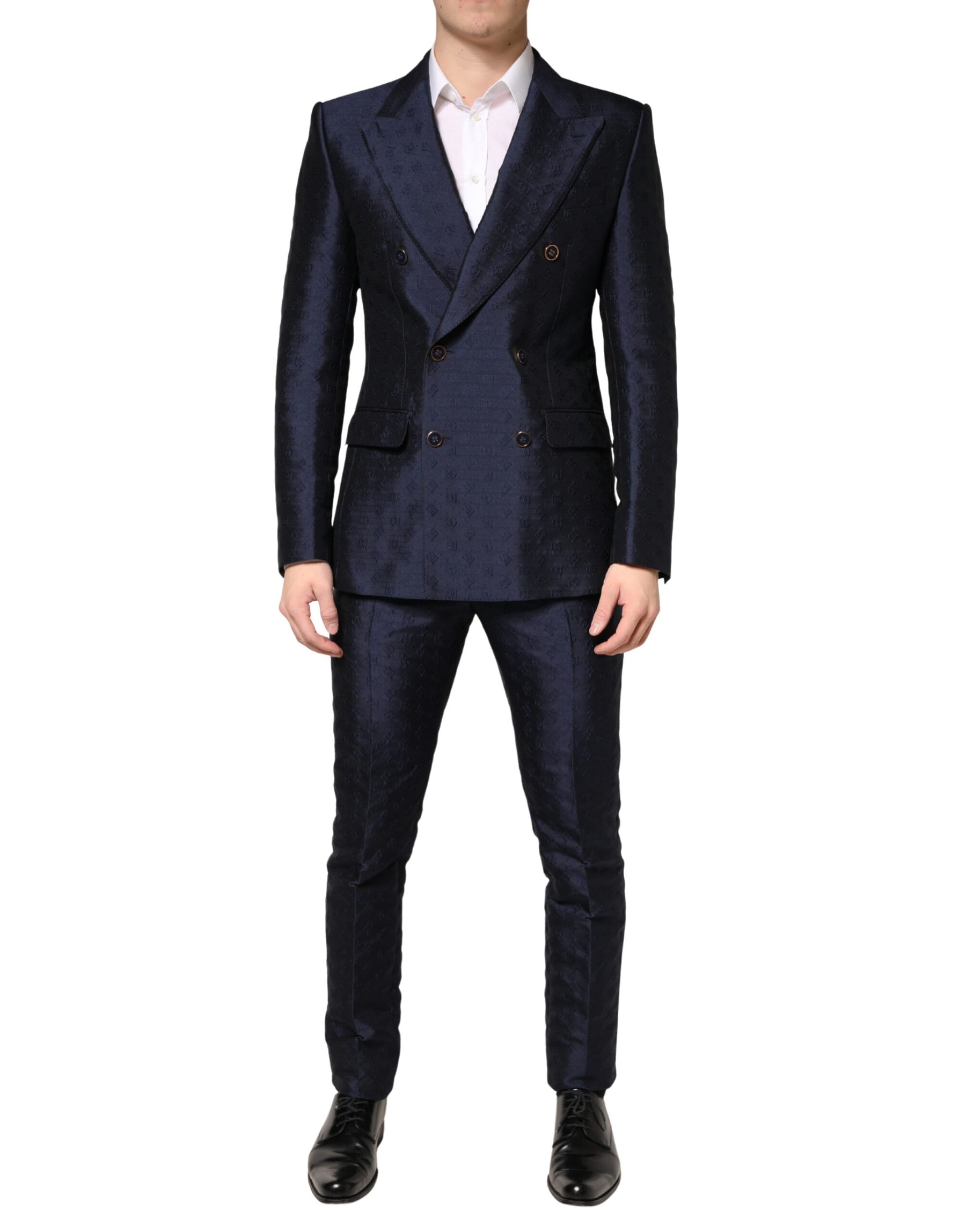 Dolce & Gabbana Dark Blue Double Breasted SICILIA 2 PC Suit | Regal Royce