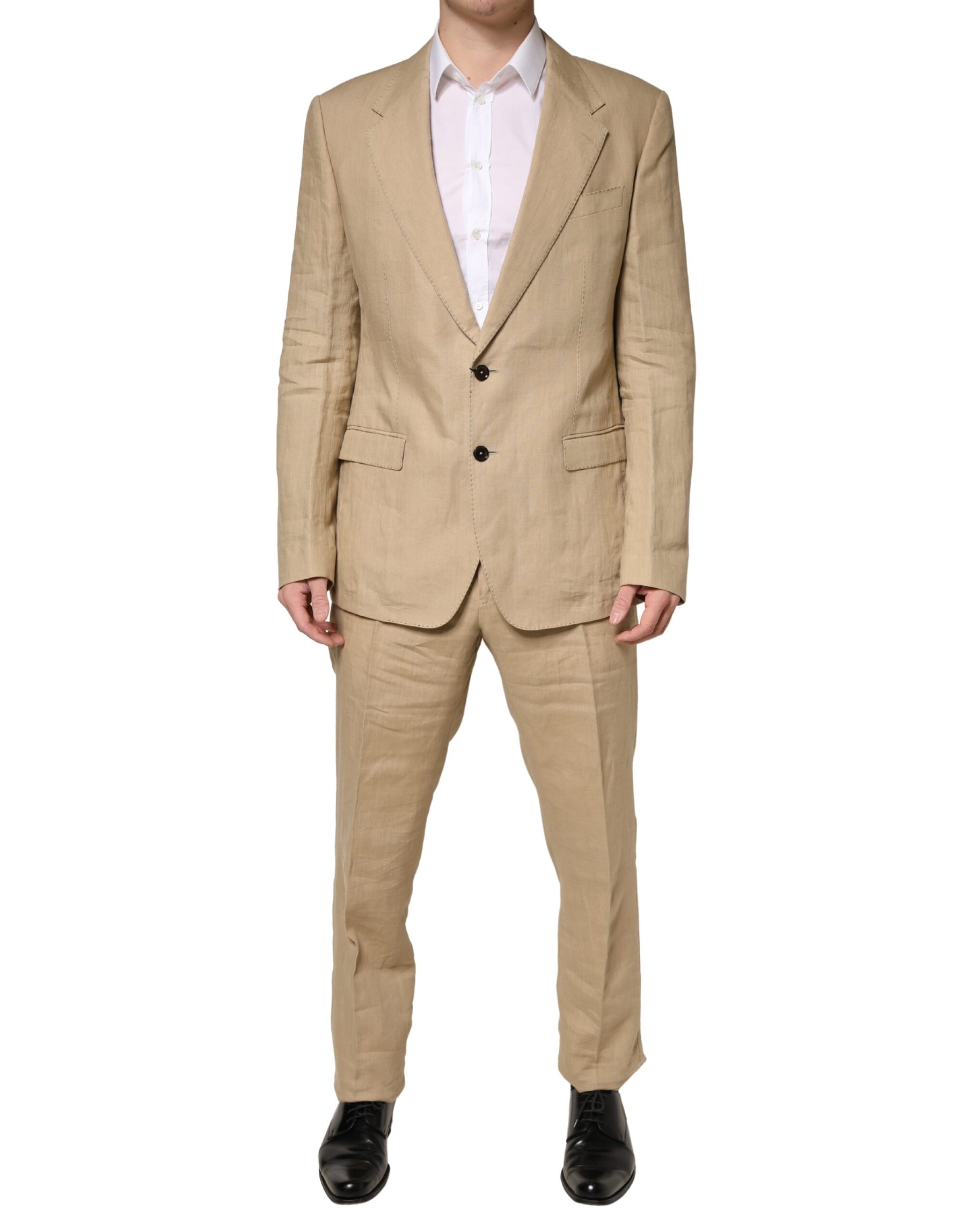 Dolce & Gabbana Beige TAORMINA Single Breasted Formal 2 Piece Suit | Regal Royce
