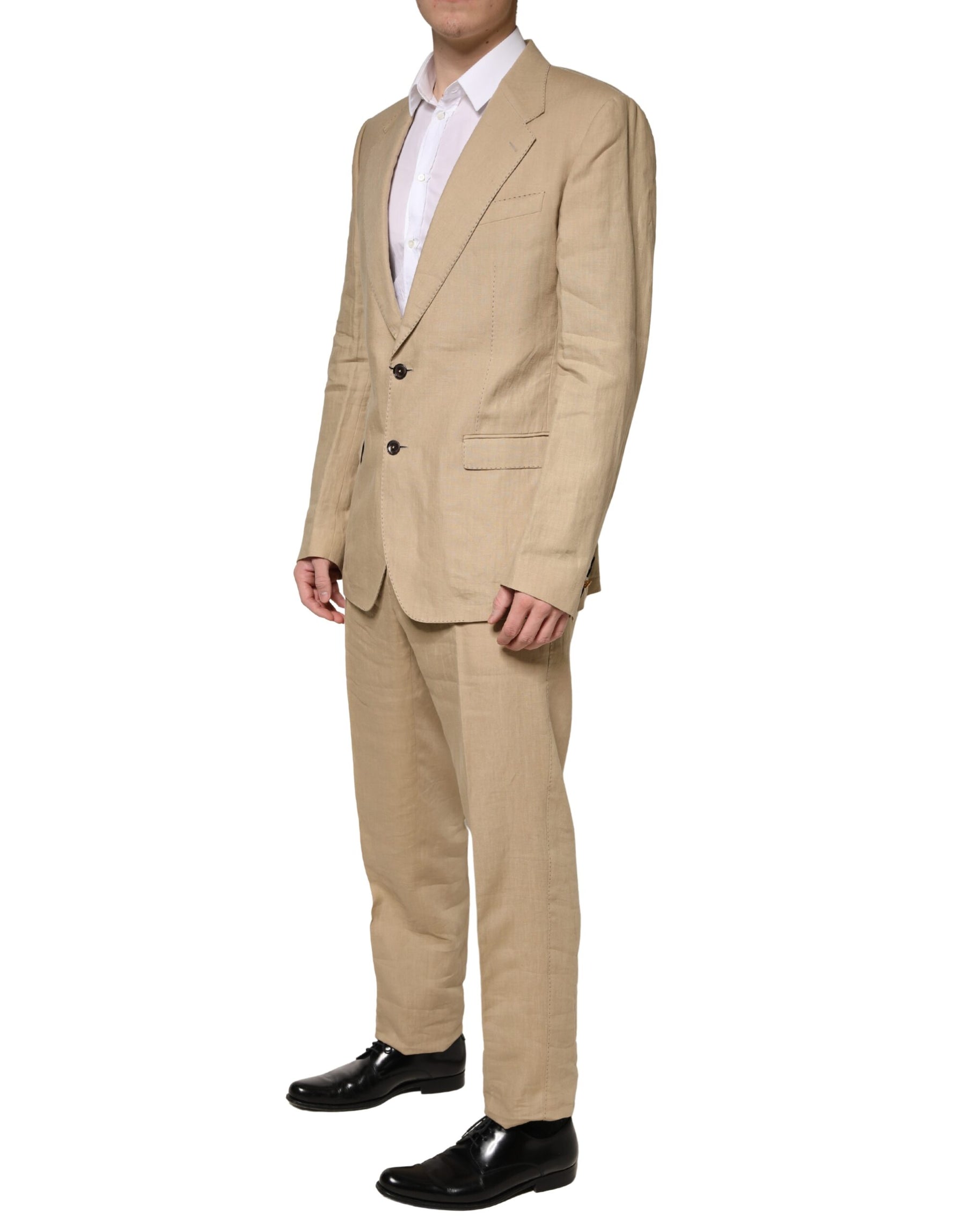 Dolce & Gabbana Beige TAORMINA Single Breasted Formal 2 Piece Suit | Regal Royce