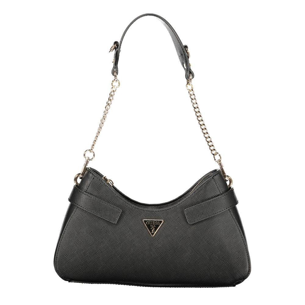 Guess Jeans Black Polyurethane Women's Handbag | Regal Royce