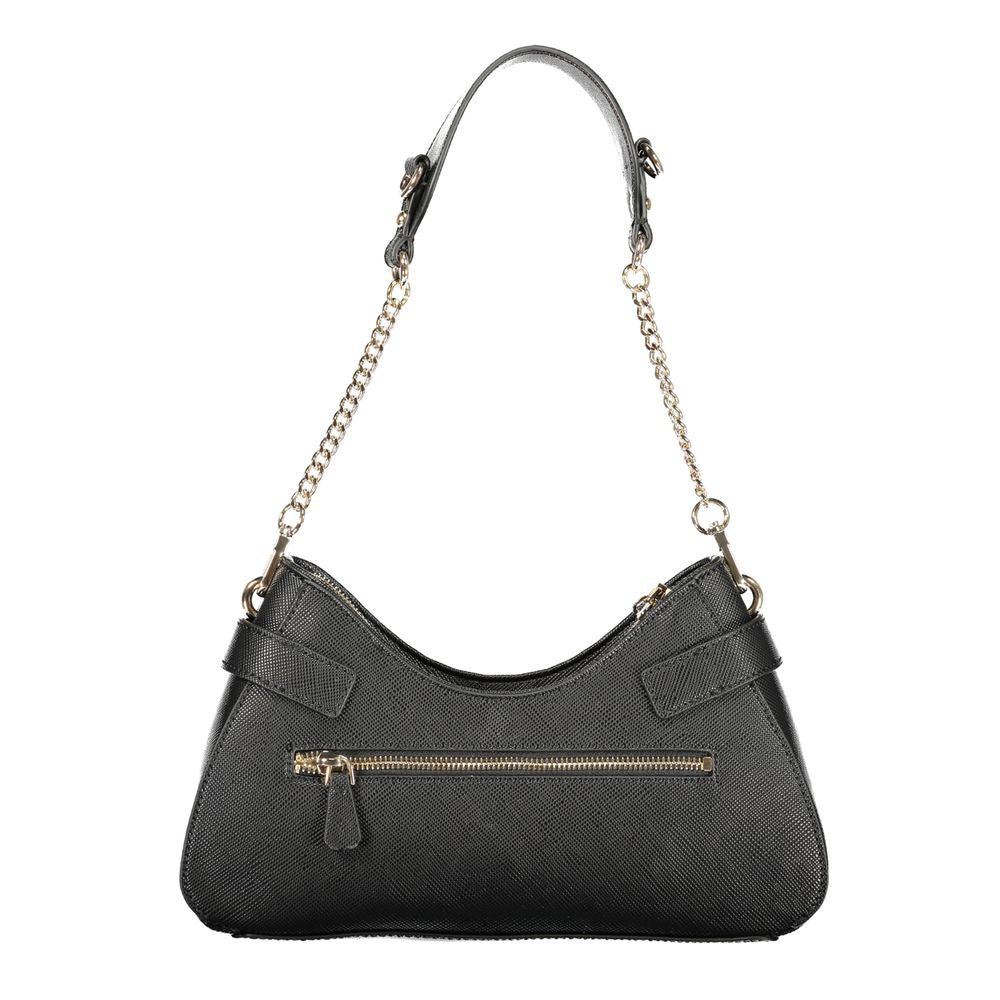 Guess Jeans Black Polyurethane Women's Handbag | Regal Royce