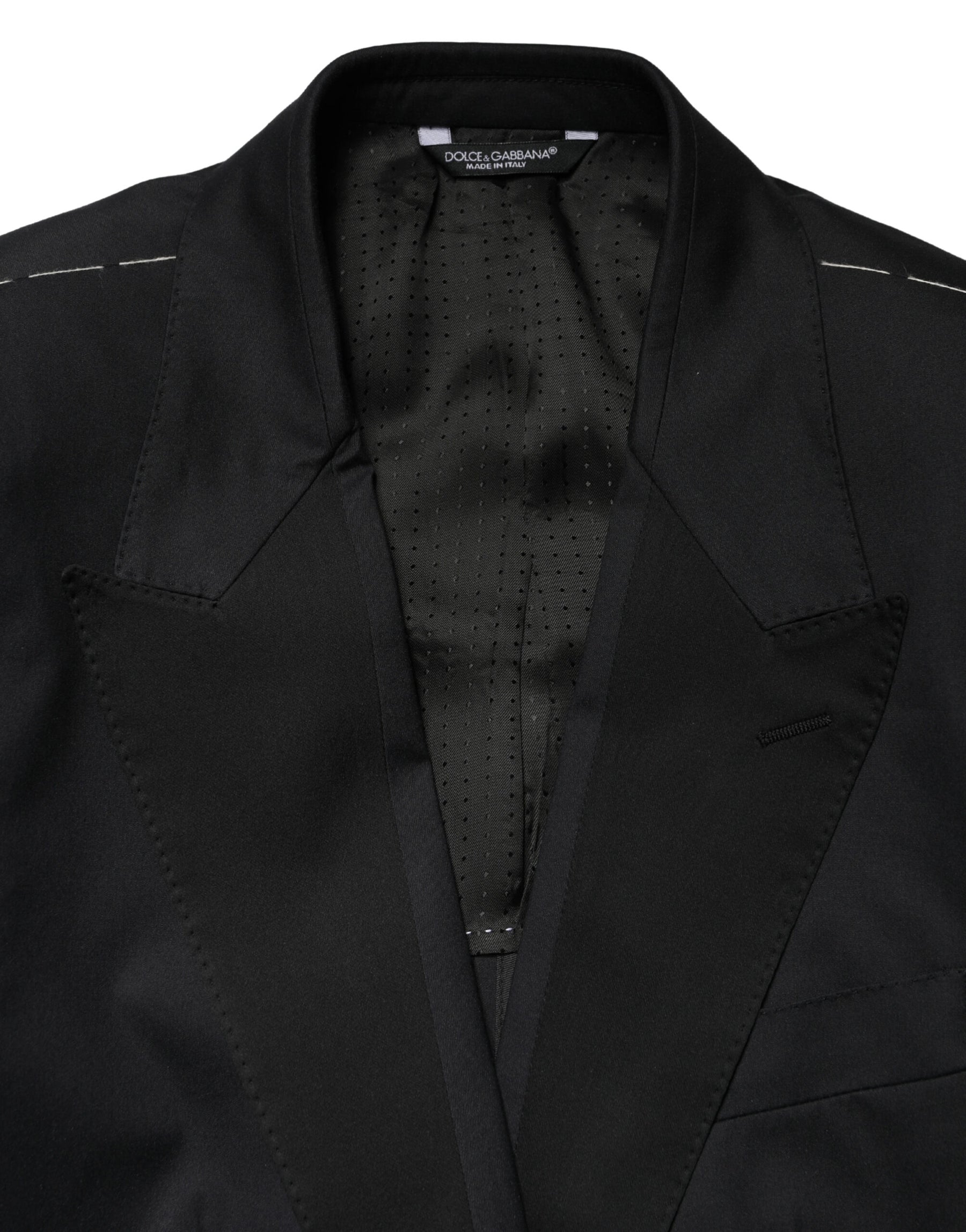 Dolce & Gabbana Black Cotton Single Breasted 2 Piece Suit | Regal Royce