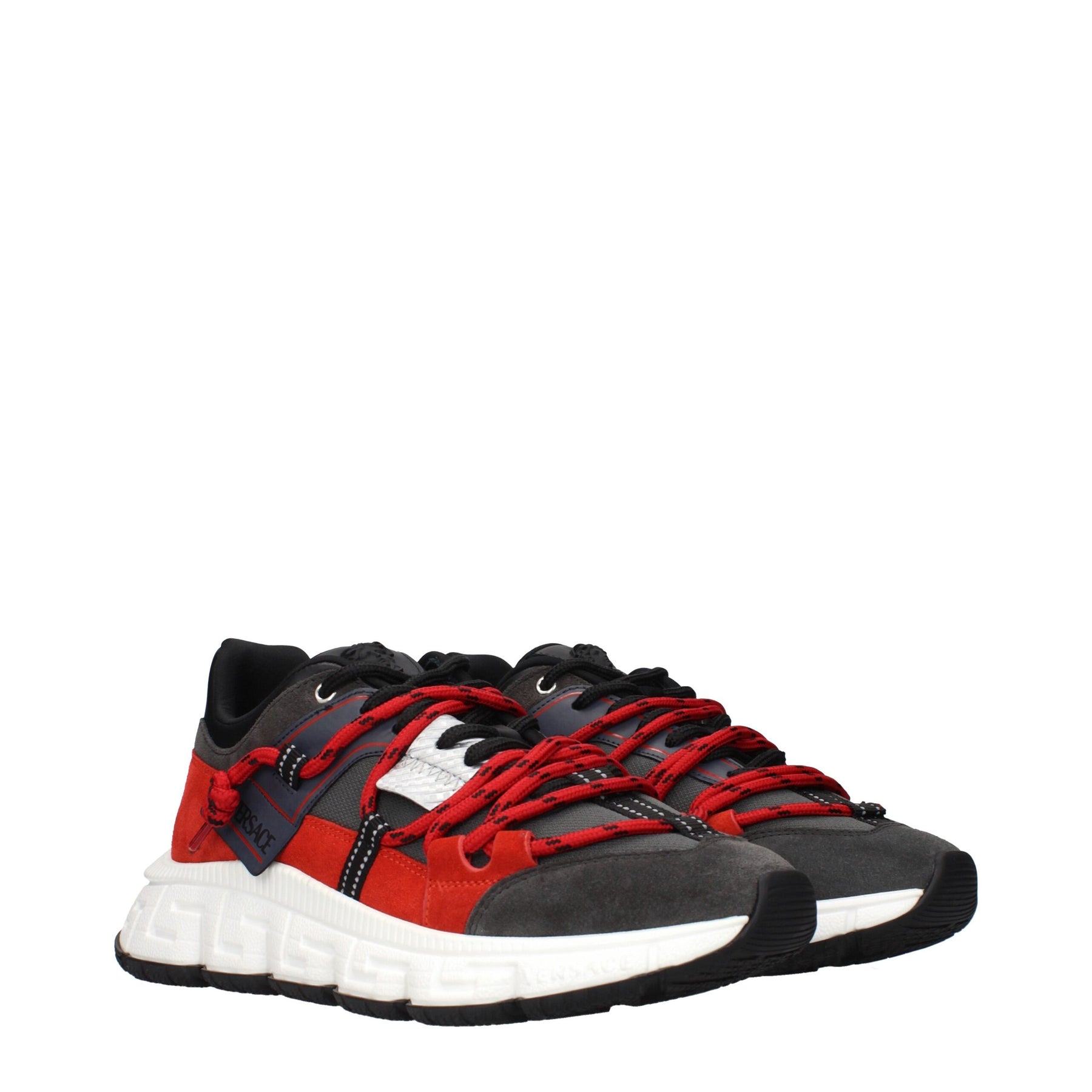 Versace Gray Leather Chunky Sneakers | Regal Royce