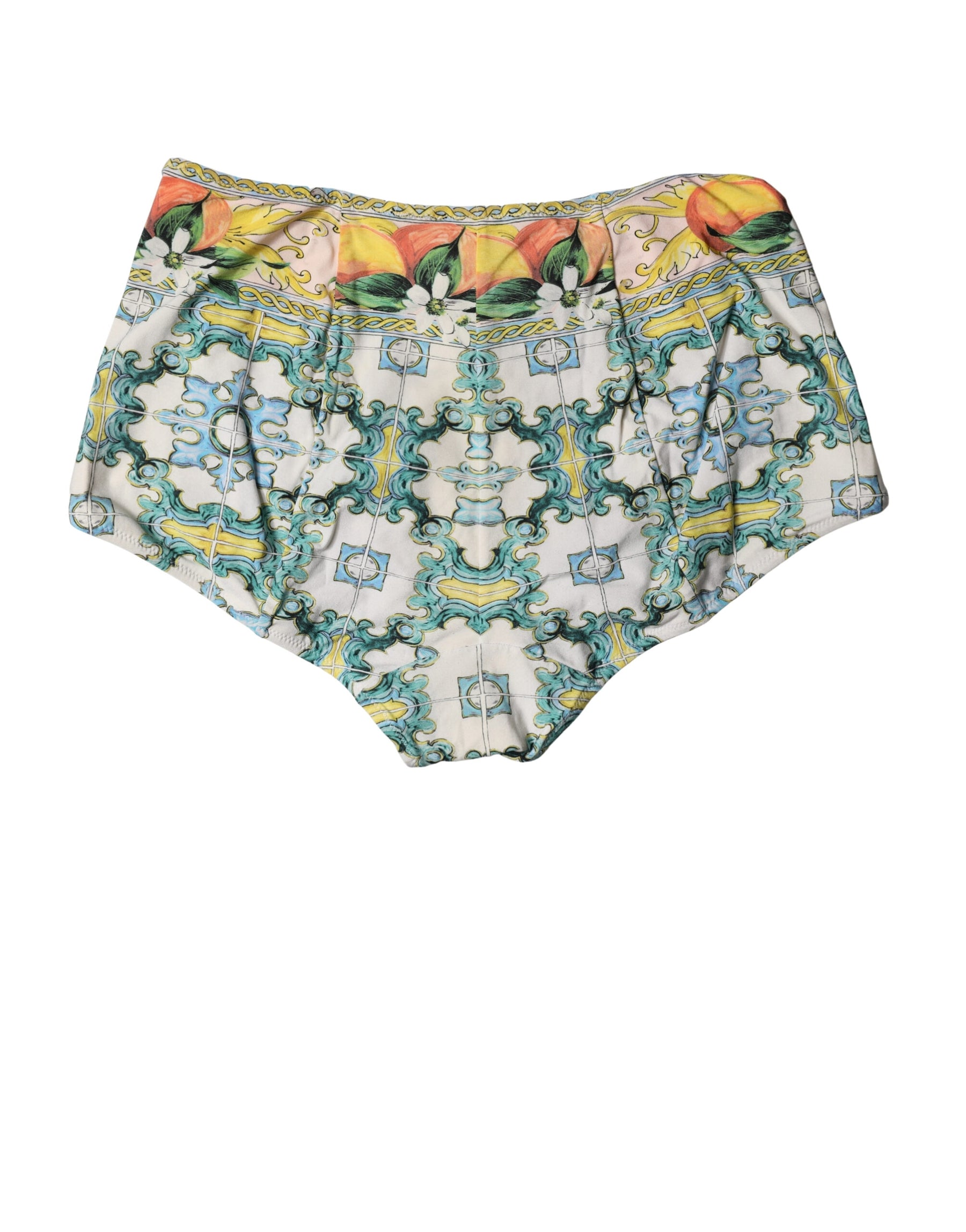 Dolce & Gabbana Multicolor Sicily High Waist Bikini Bottom Swimwear | Regal Royce