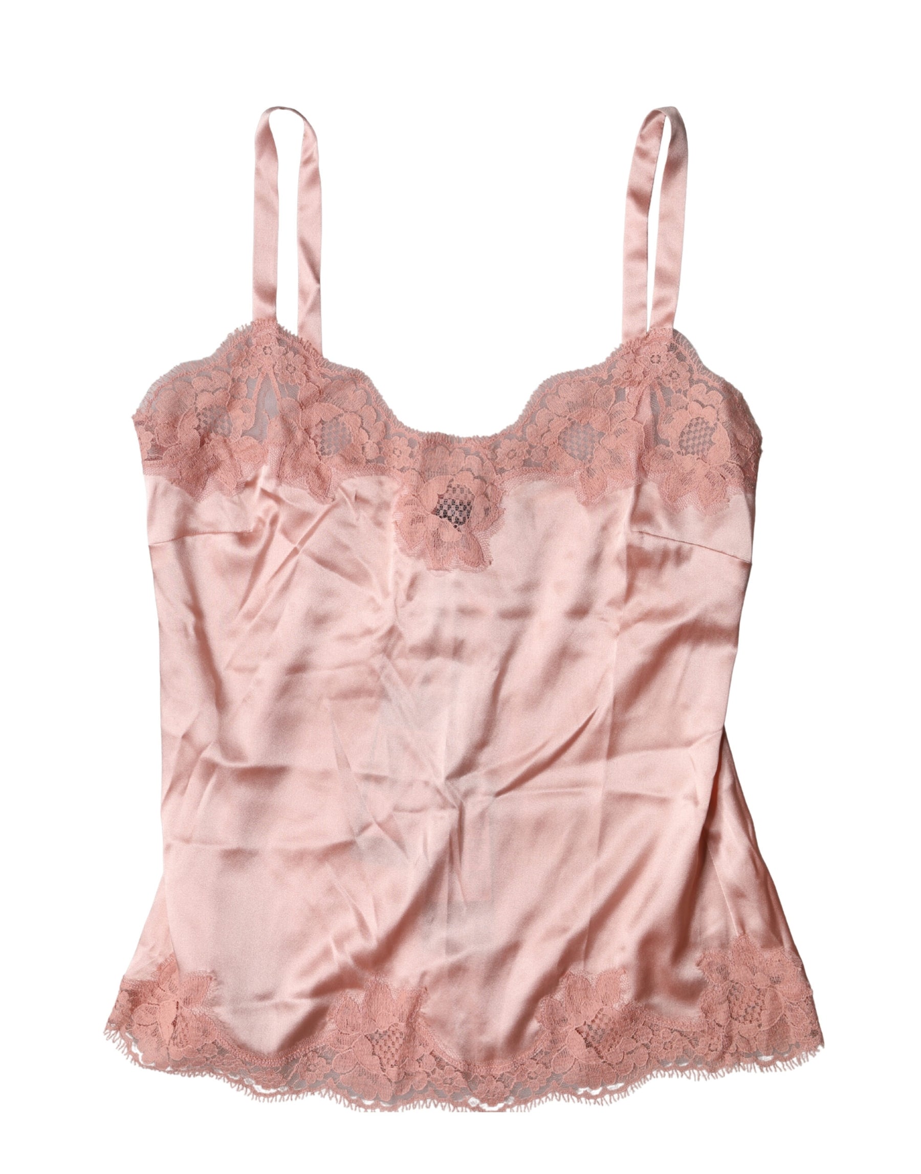 Dolce & Gabbana Light Pink Floral Lace Lingerie Top Underwear | Regal Royce