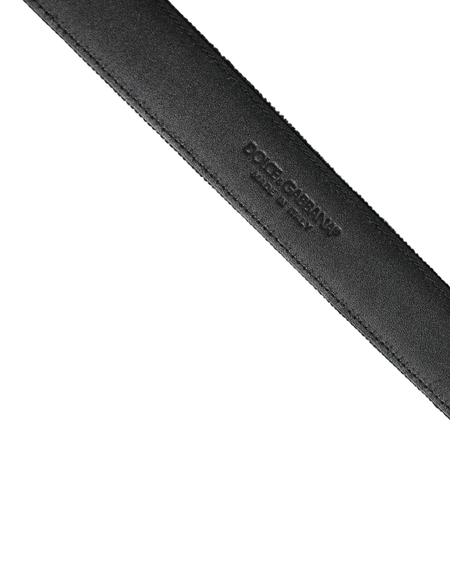 Dolce & Gabbana Black Suede Silver Tone Metal Buckle Men Belt | Regal Royce