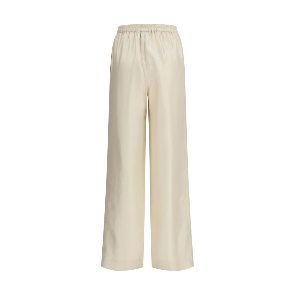 Loulou De Saison Beige Silk Casual Pants | Regal Royce