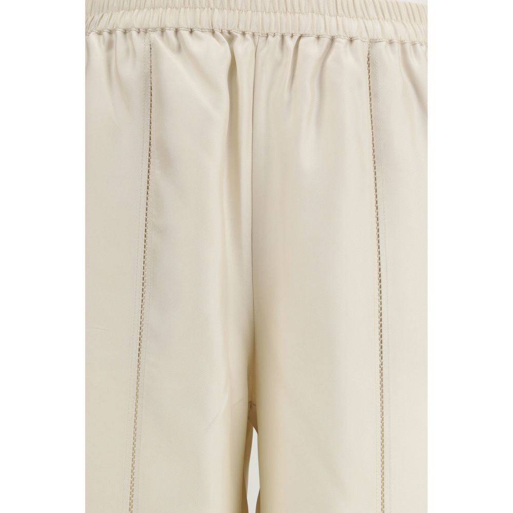 Loulou De Saison Beige Silk Casual Pants | Regal Royce