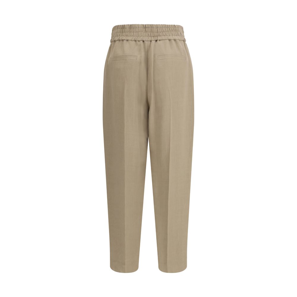 Brunello Cucinelli Beige Viscose Casual Pants | Regal Royce