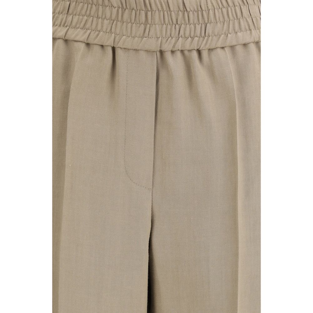 Brunello Cucinelli Beige Viscose Casual Pants | Regal Royce