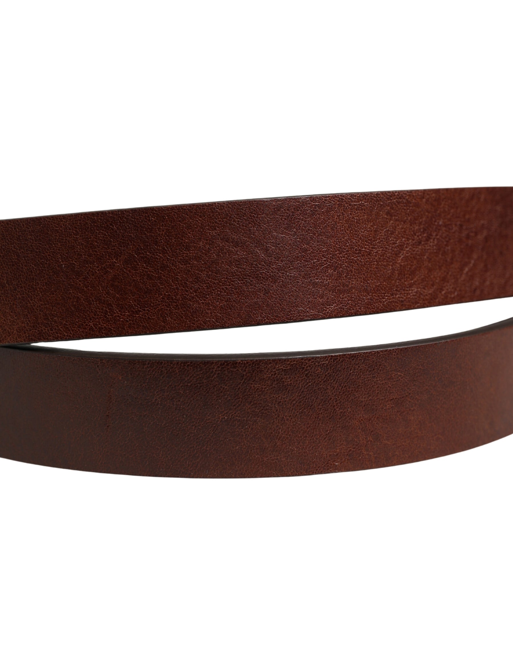 Dolce & Gabbana Brown Leather Logo Metal Buckle Men Belt | Regal Royce