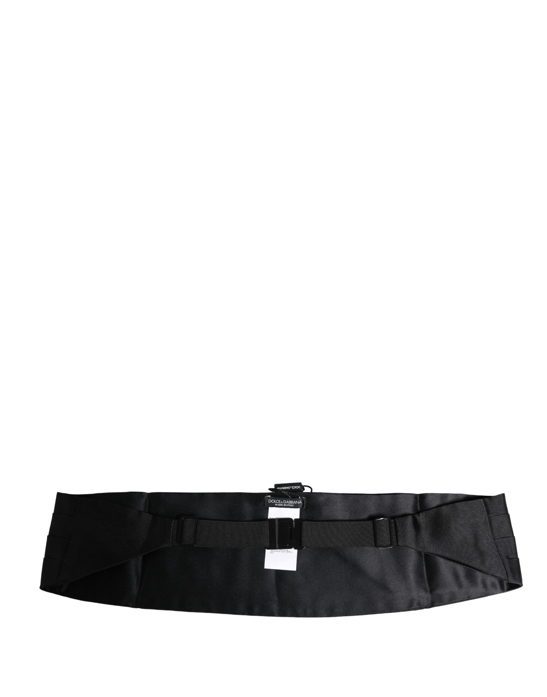 Dolce & Gabbana Black 100% Silk Wide Belt Waist Cummerbund | Regal Royce