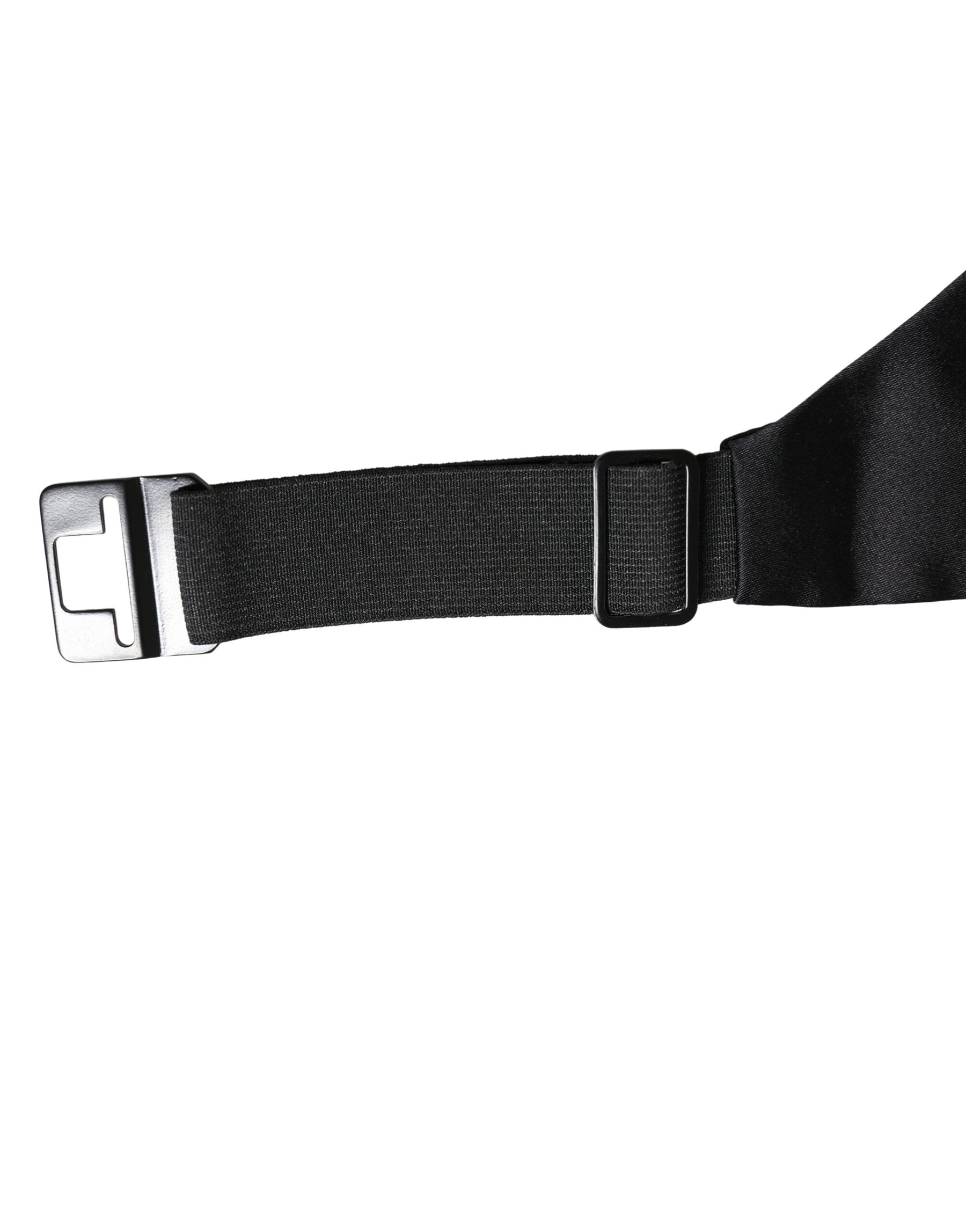 Dolce & Gabbana Black 100% Silk Wide Belt Waist Cummerbund | Regal Royce