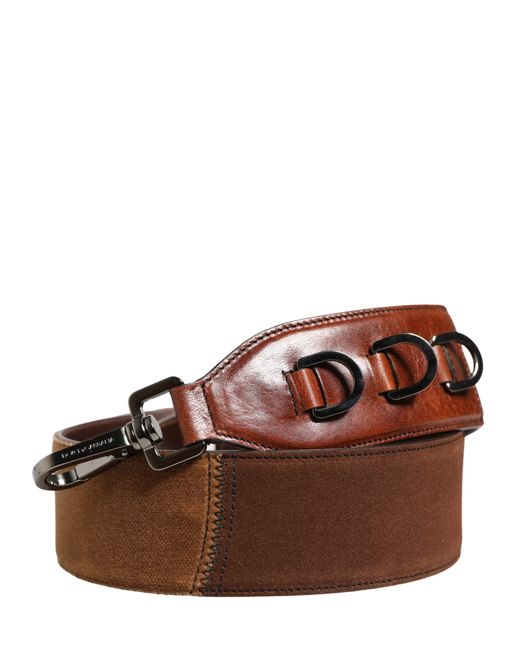 Dolce & Gabbana Brown Horse Velvet Leather Bag Accessory Shoulder Strap | Regal Royce