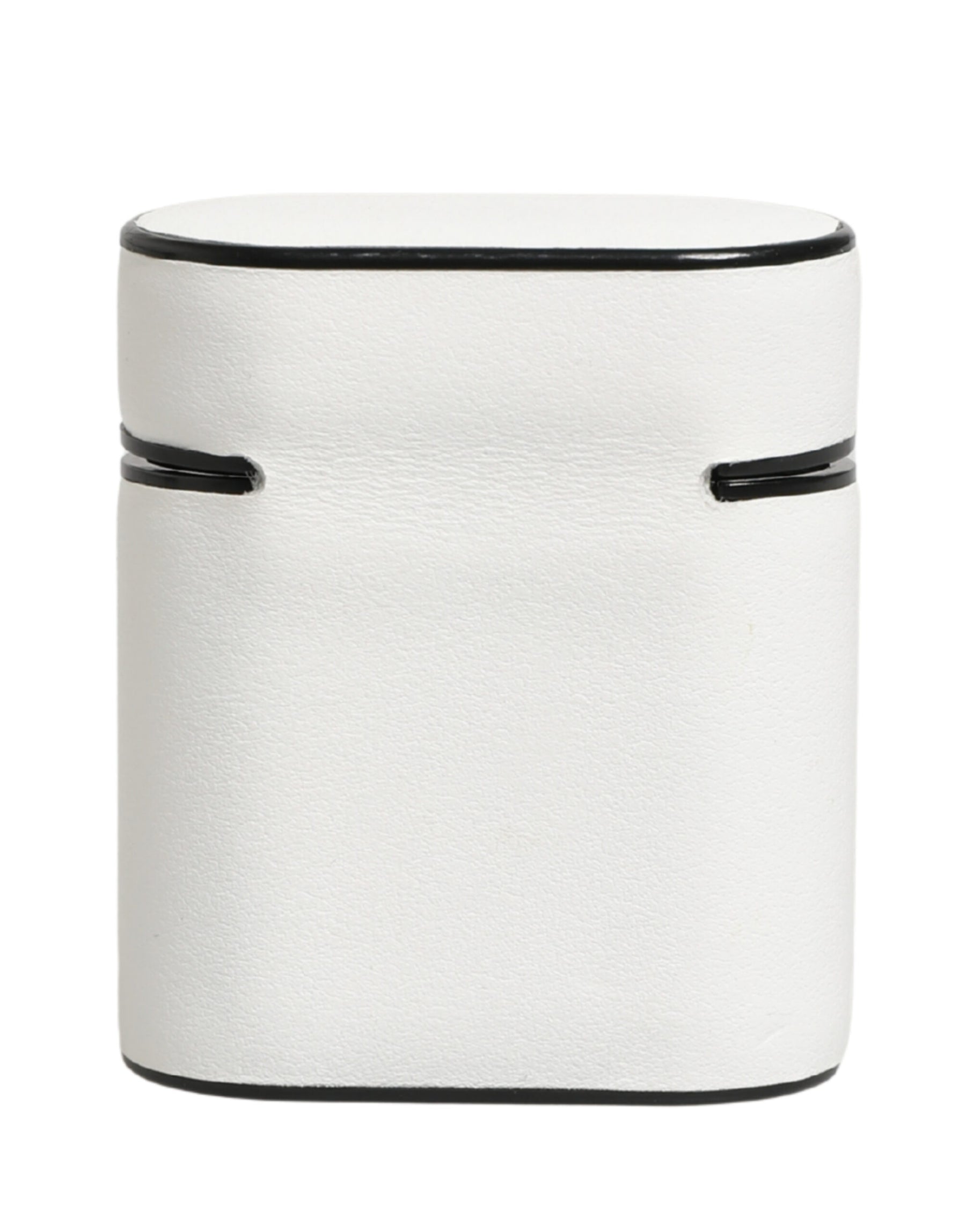 Dolce & Gabbana White Calf Leather Logo Print Flip Holder  Airpods Case | Regal Royce