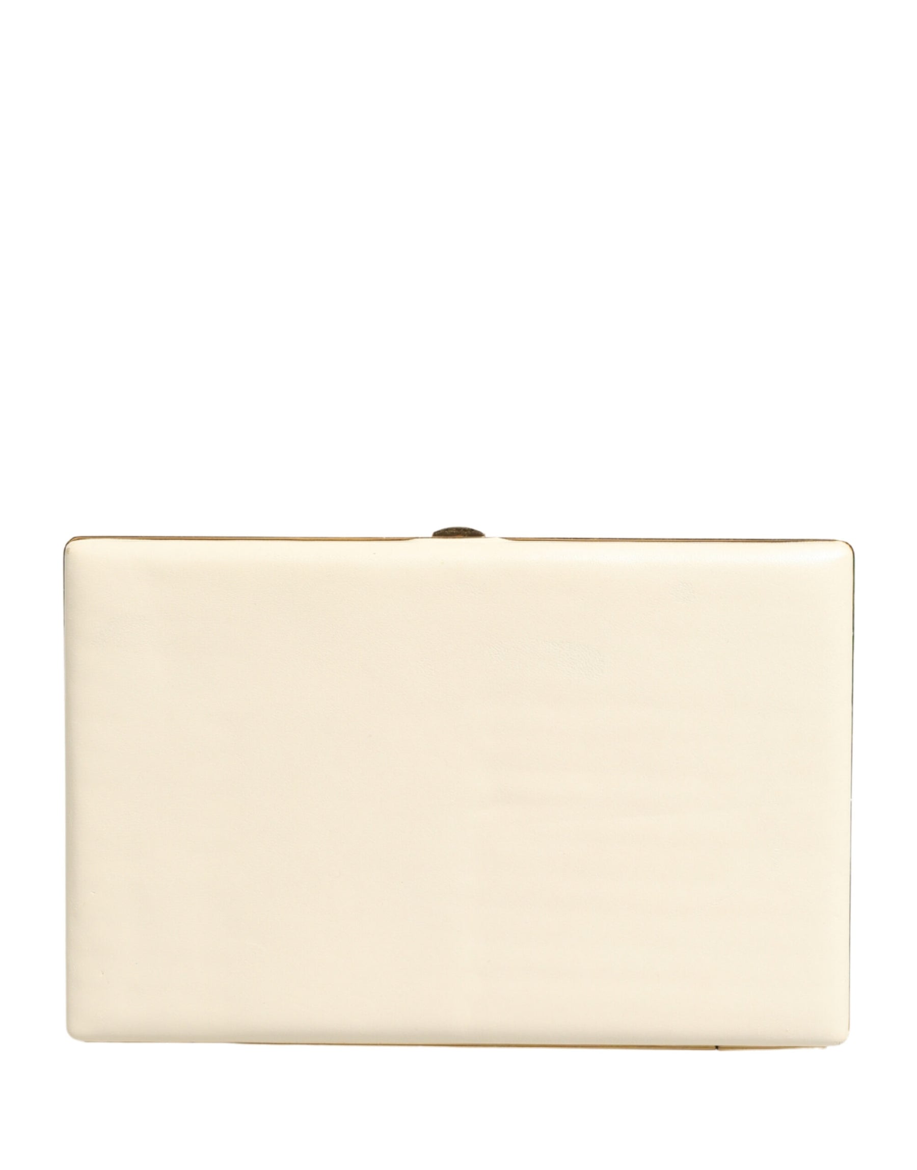 Dolce & Gabbana White Lambskin Leather Clutch Evening Women Purse Bag | Regal Royce