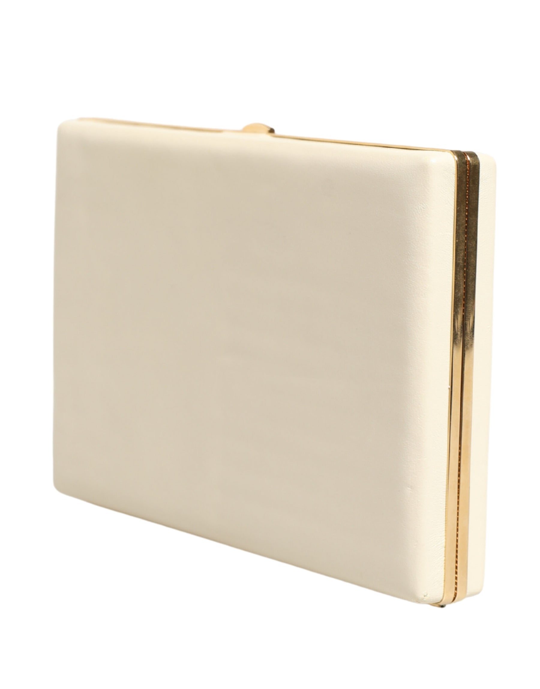 Dolce & Gabbana White Lambskin Leather Clutch Evening Women Purse Bag | Regal Royce