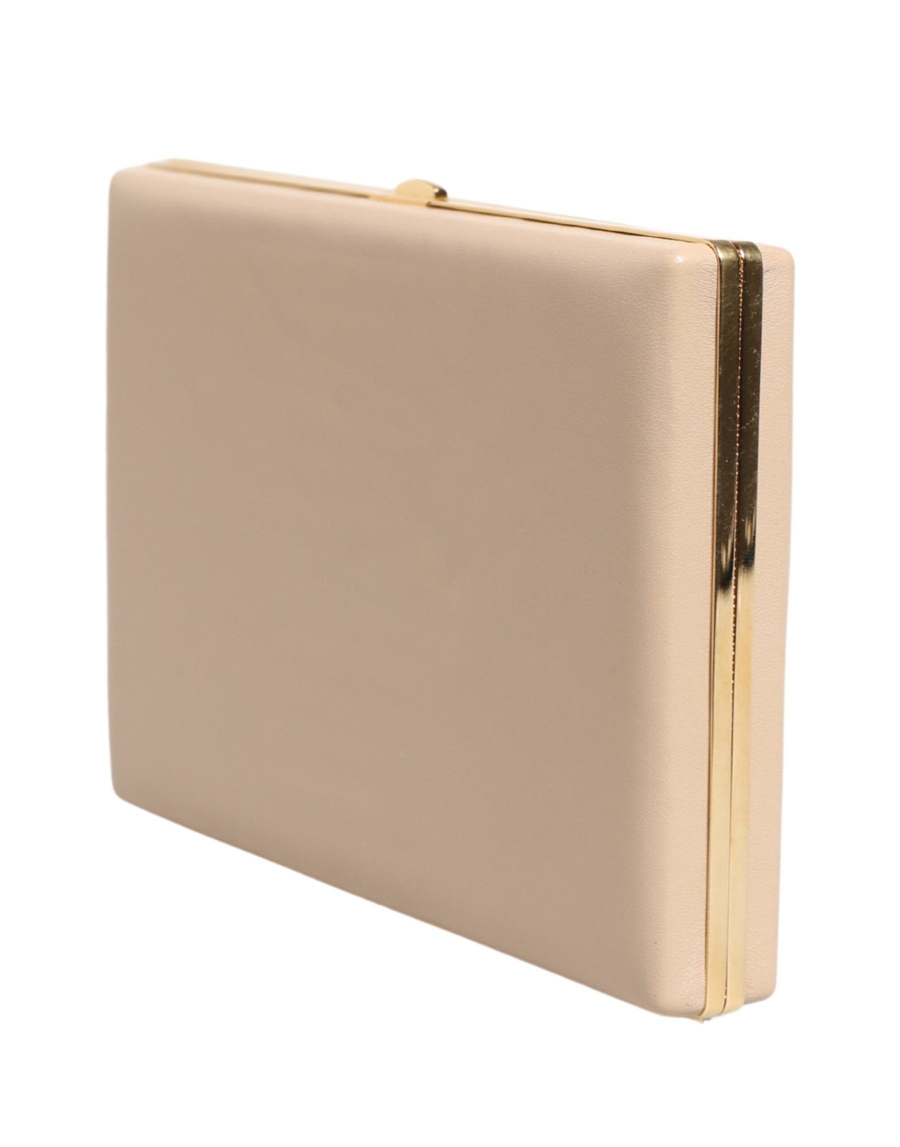 Dolce & Gabbana Beige Lambskin Leather Clutch Evening Women Purse Bag | Regal Royce
