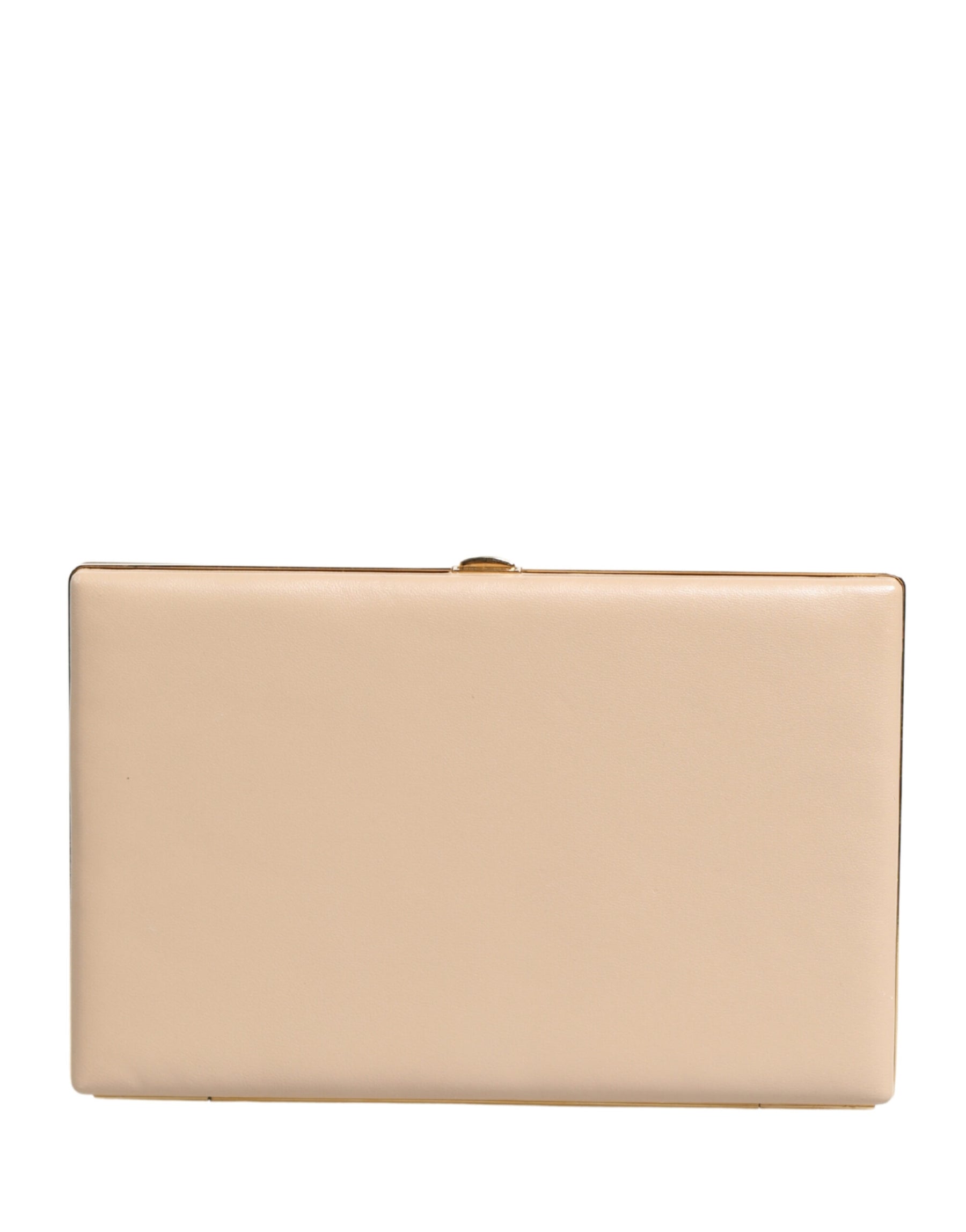 Dolce & Gabbana Beige Lambskin Leather Clutch Evening Women Purse Bag | Regal Royce